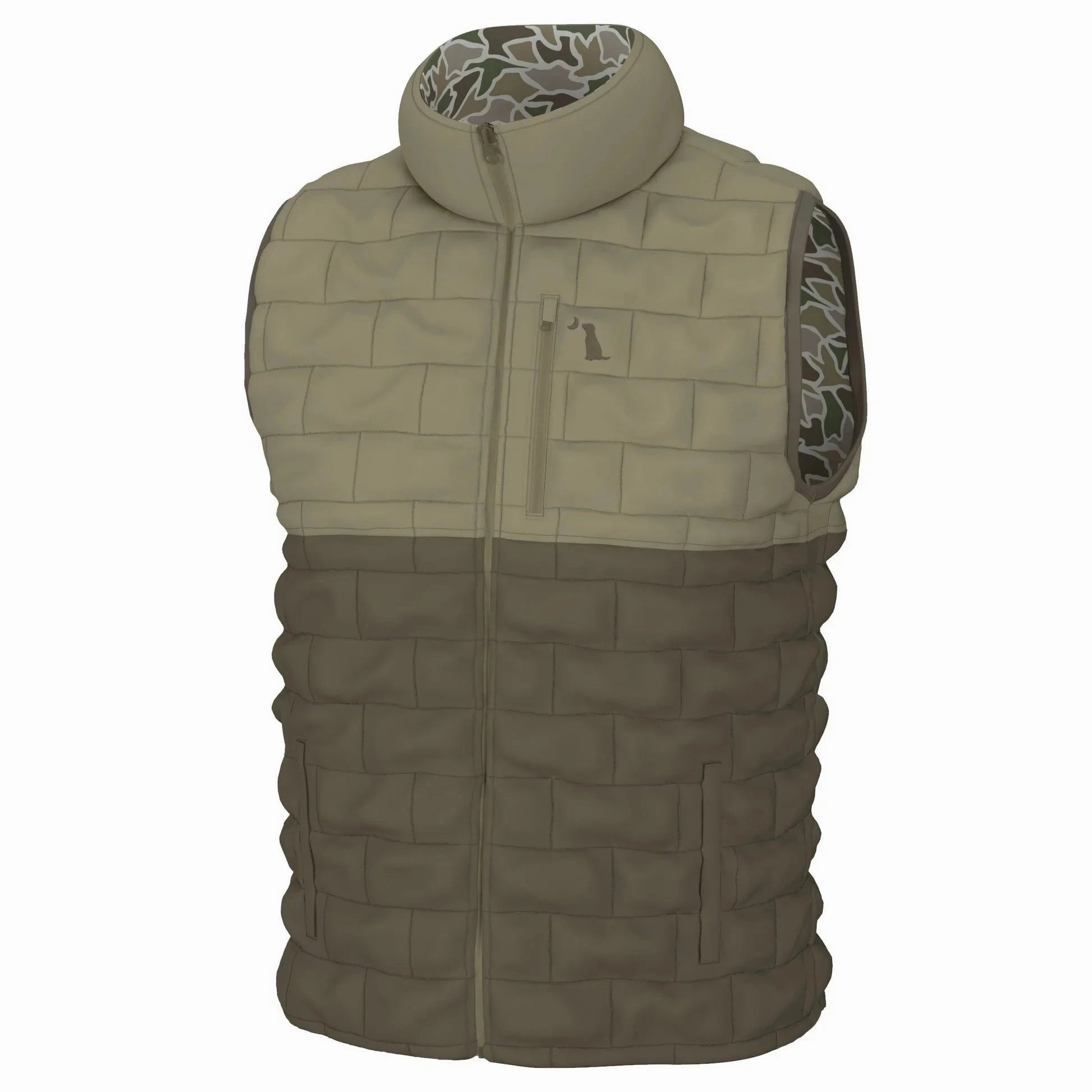 Local Boy Men's Duck Down Reversible Vest Windproof Material Cozy Texture