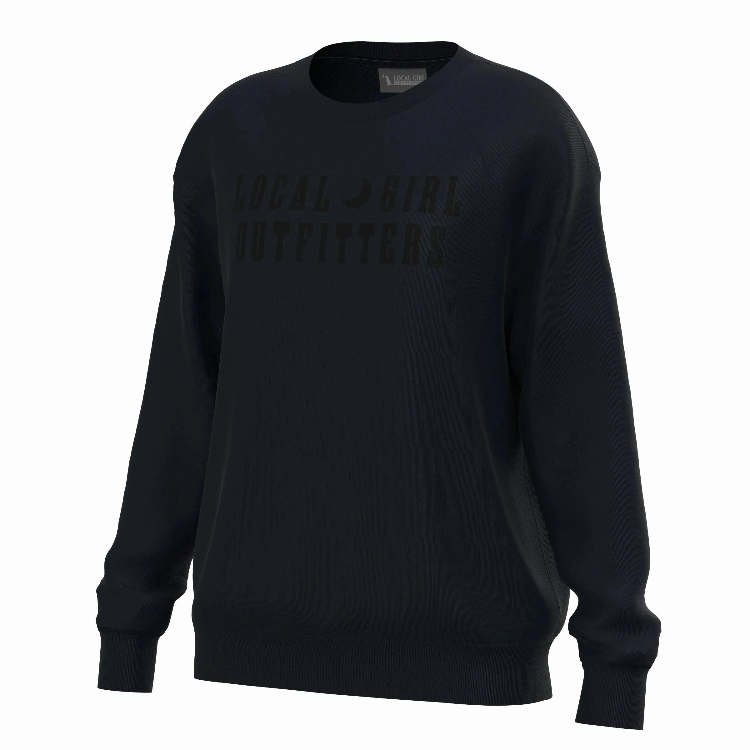 ribbon accents Local Girl Moon Cotton Crewneck