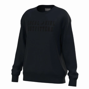 Local Girl Moon Cotton Crewneck Leather fluffy texture