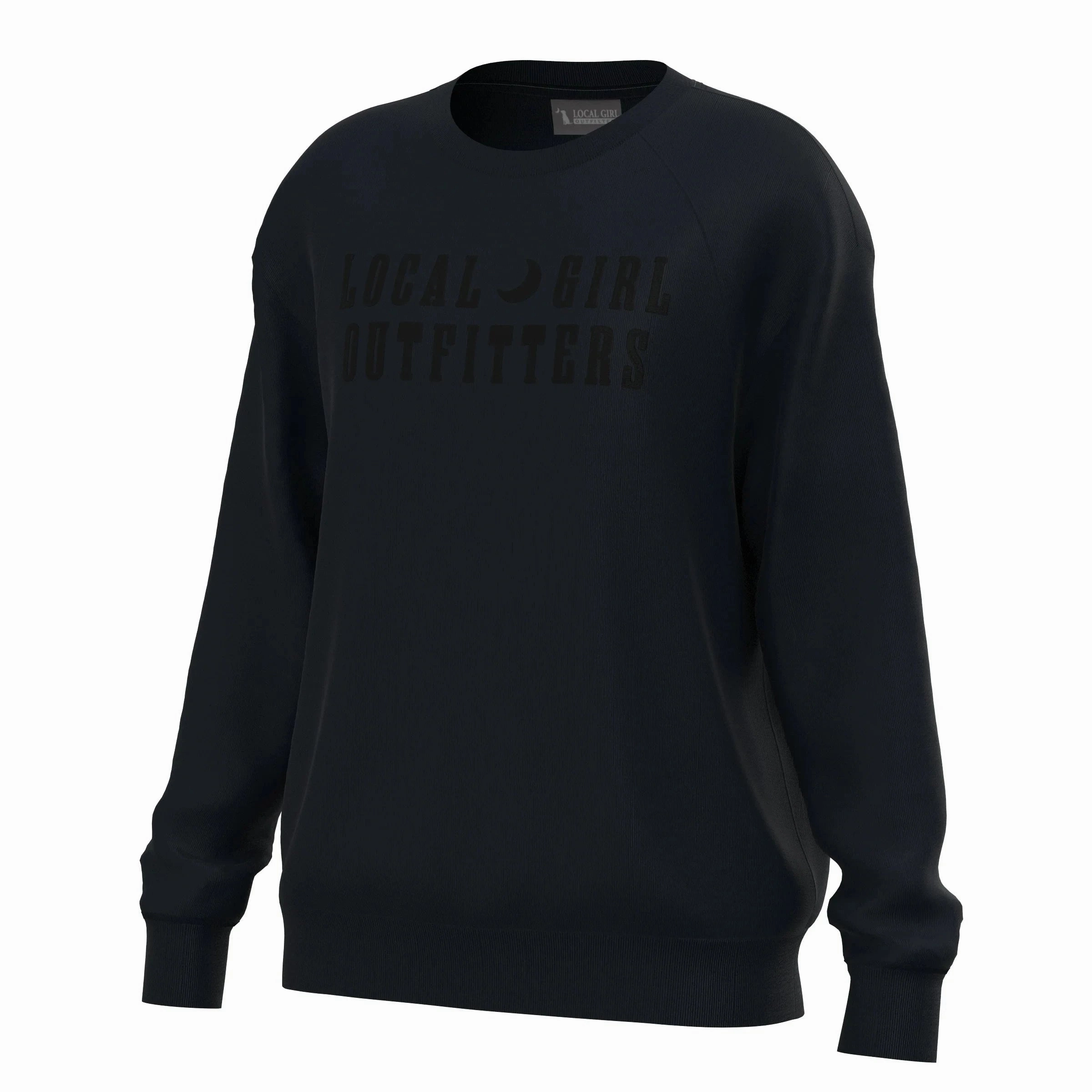 Local Girl Moon Cotton Crewneck Leather fluffy texture