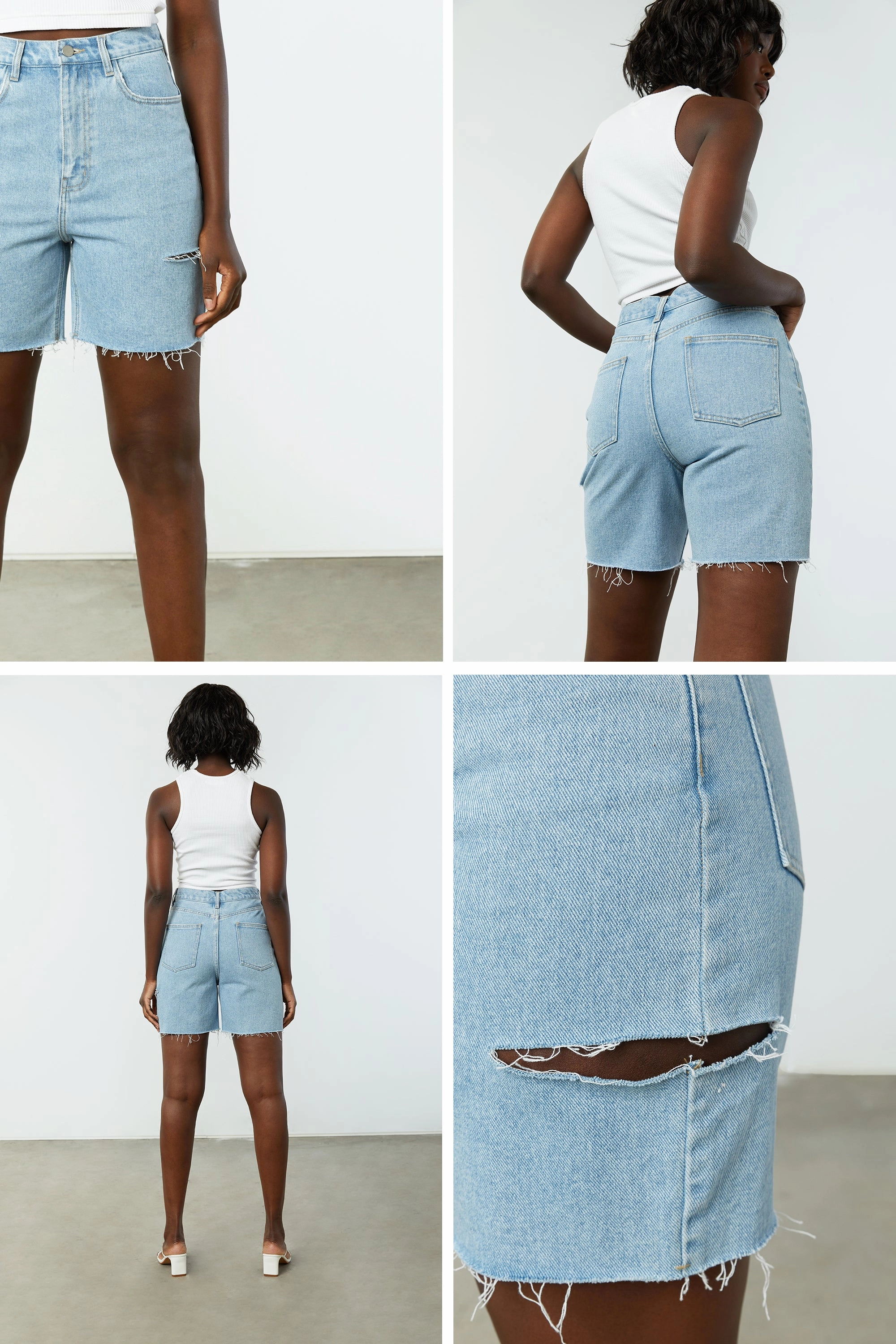 Sustainable Manufacturing MultiPurposeUtility LONG DENIM SHORTS