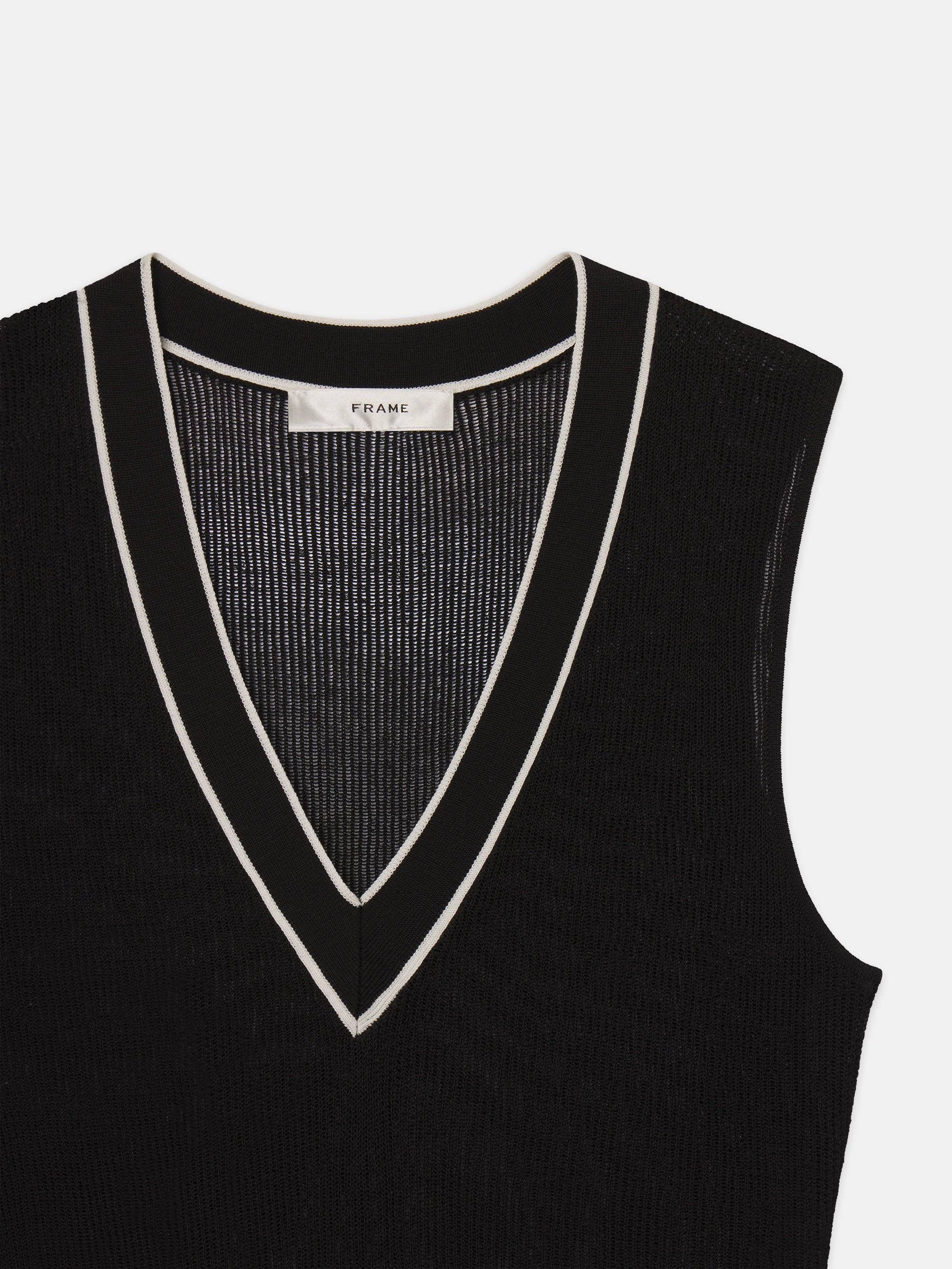 The Varsity Vest -- Black Multi Simple Chic Cold-Weather Layer