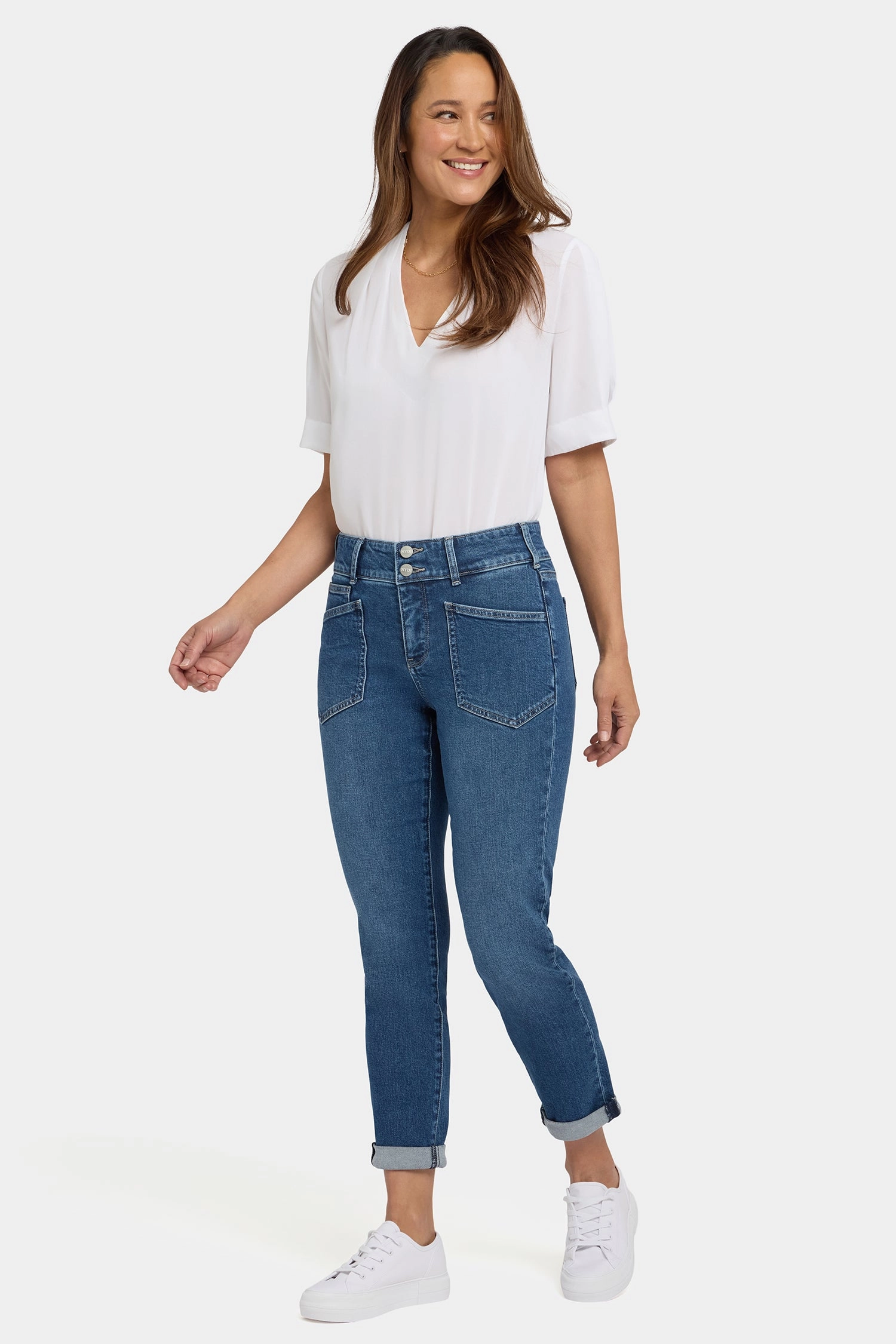 Margot Girlfriend Jeans In Petite - Lake Notre-Dame Basic Piece Easy Fit