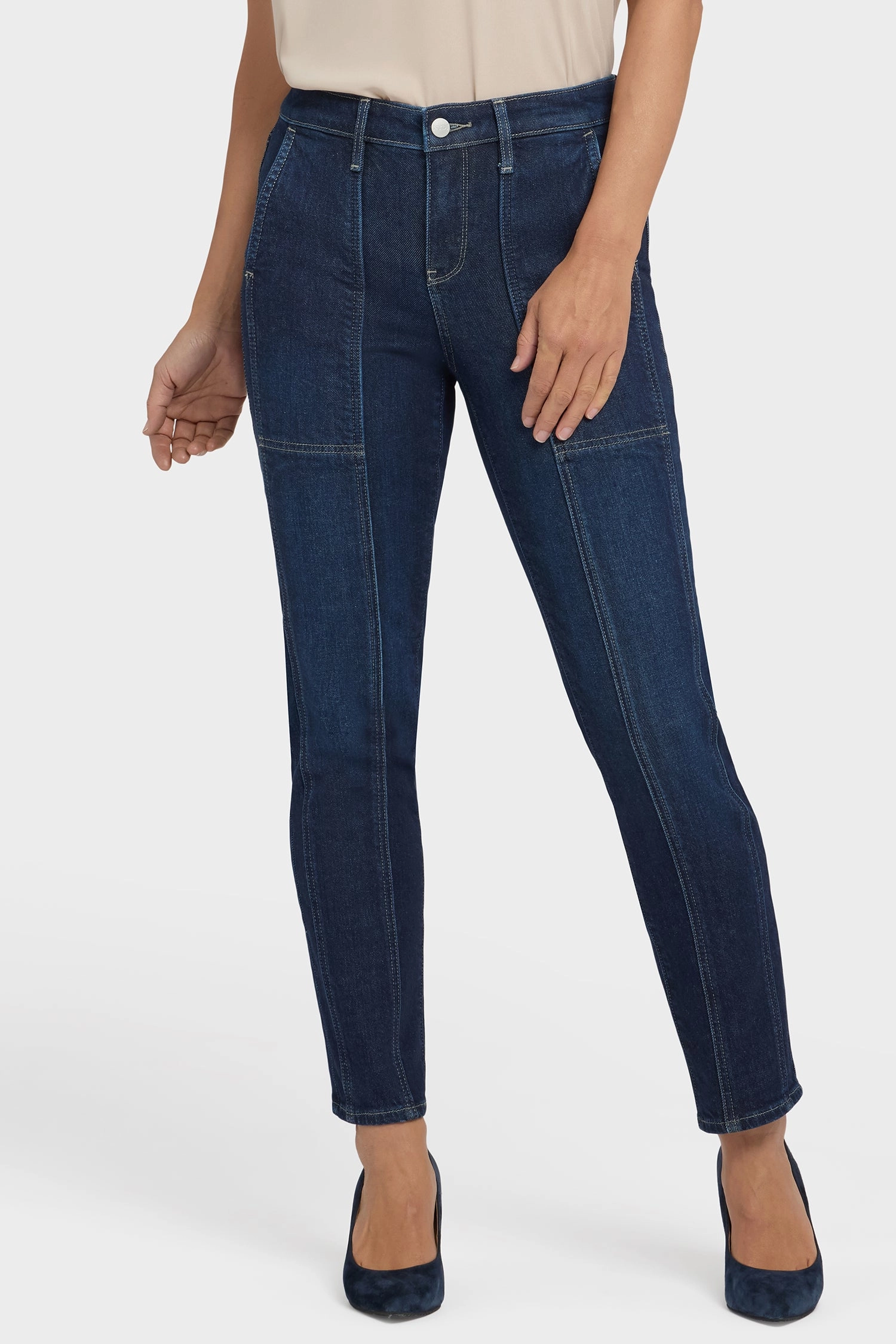 One For All Anti Pilling Technology Margot Girlfriend Jeans In Petite - Midnight Breeze