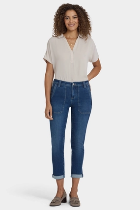 Lightweight Denim Blend Margot Girlfriend Jeans In Petite - Vintage Lapis