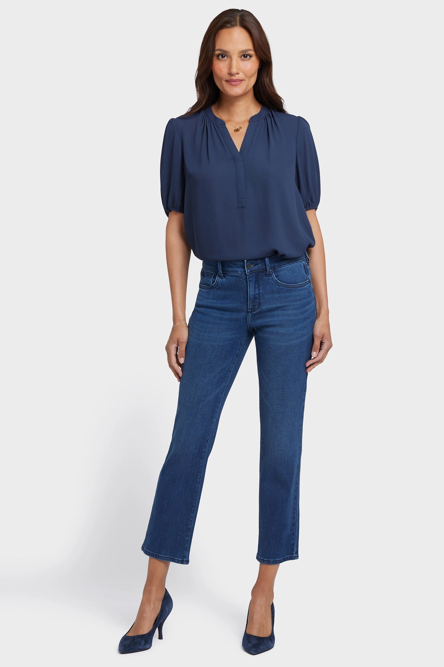 Marilyn Straight Ankle Jeans In Petite - Ibiza Blues Premium Outdoor Enthusiast Daily Mix