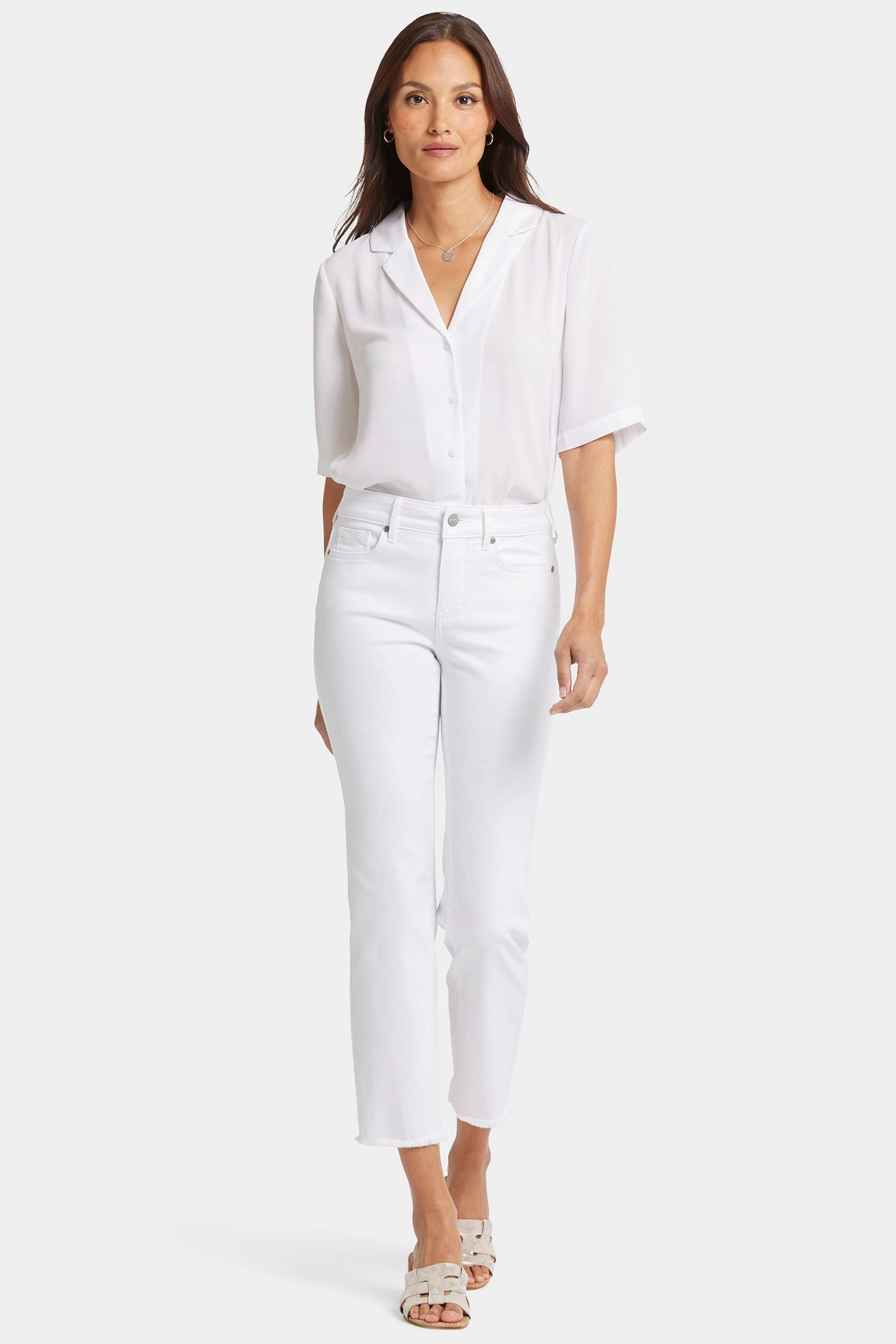 Marilyn Straight Ankle Jeans In Petite - Optic White Work Ready Neutral Quick Matchup