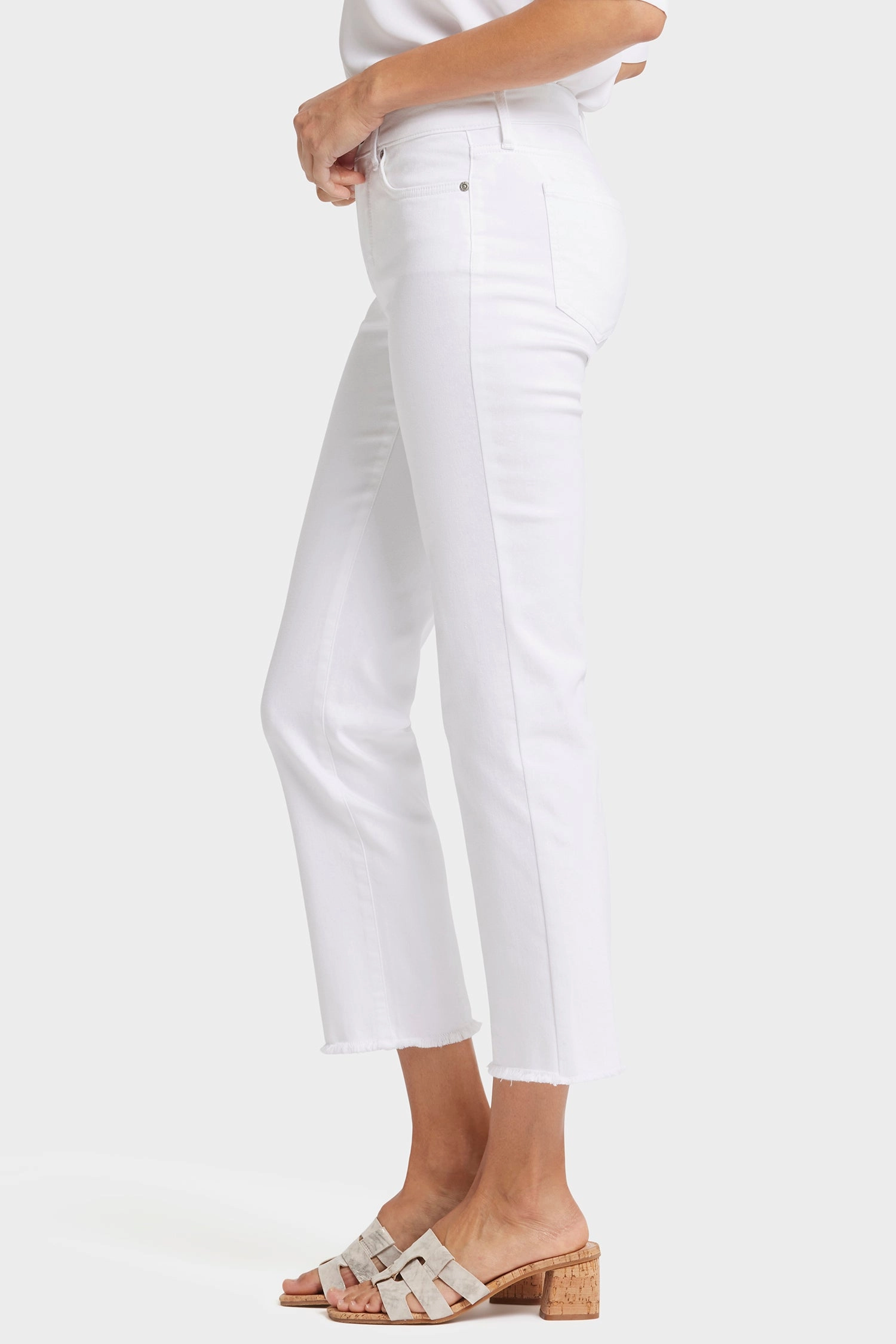 Marilyn Straight Ankle Jeans In Petite - Optic White Casual Design Comfy Tailoring