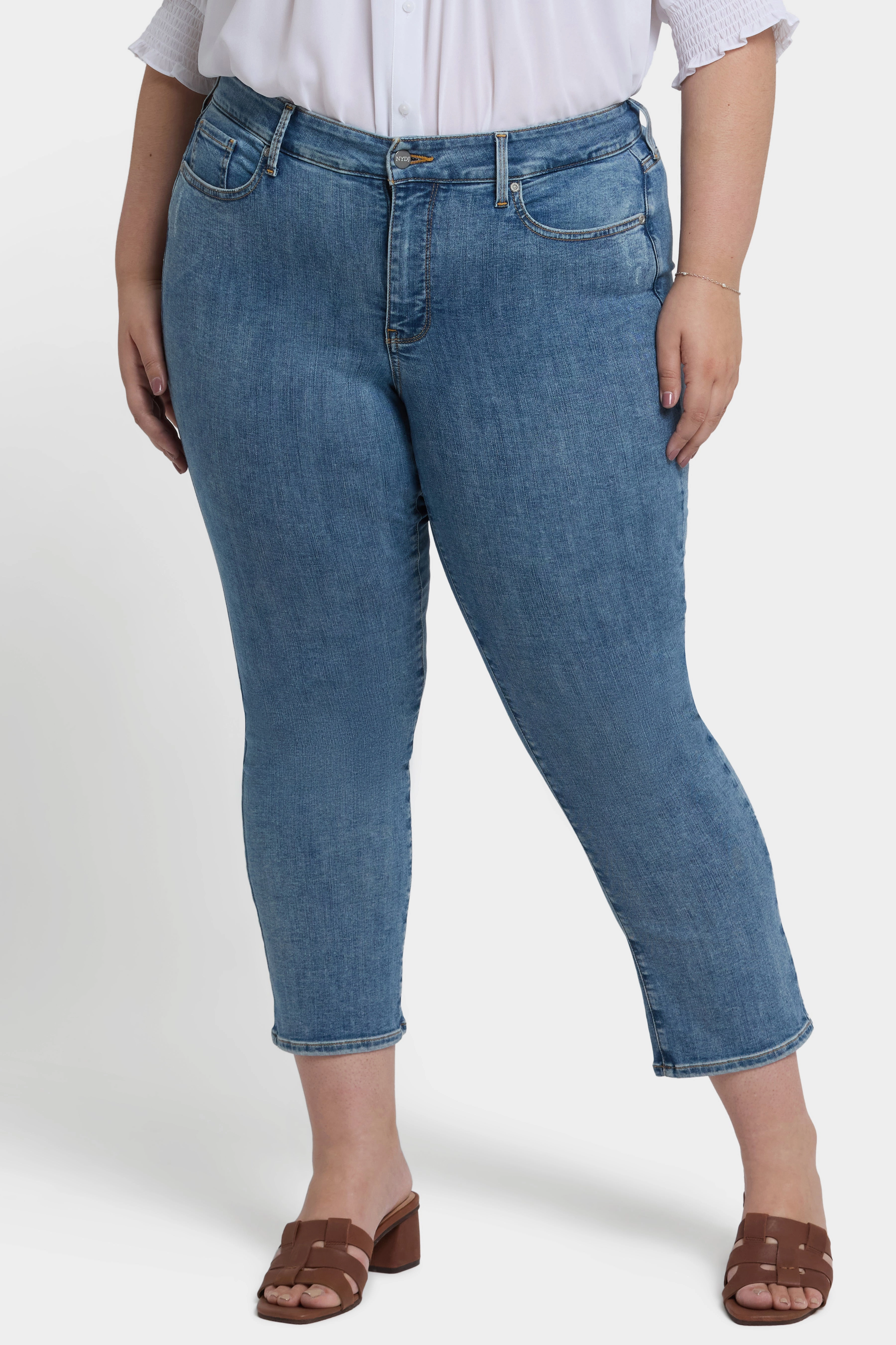 Cozy Vibe Marilyn Straight Ankle Jeans In Plus Size - Minorca Isle