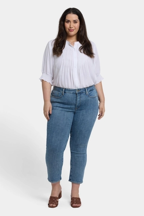 Marilyn Straight Ankle Jeans In Plus Size - Minorca Isle Sustainable Trend Setter Versatile