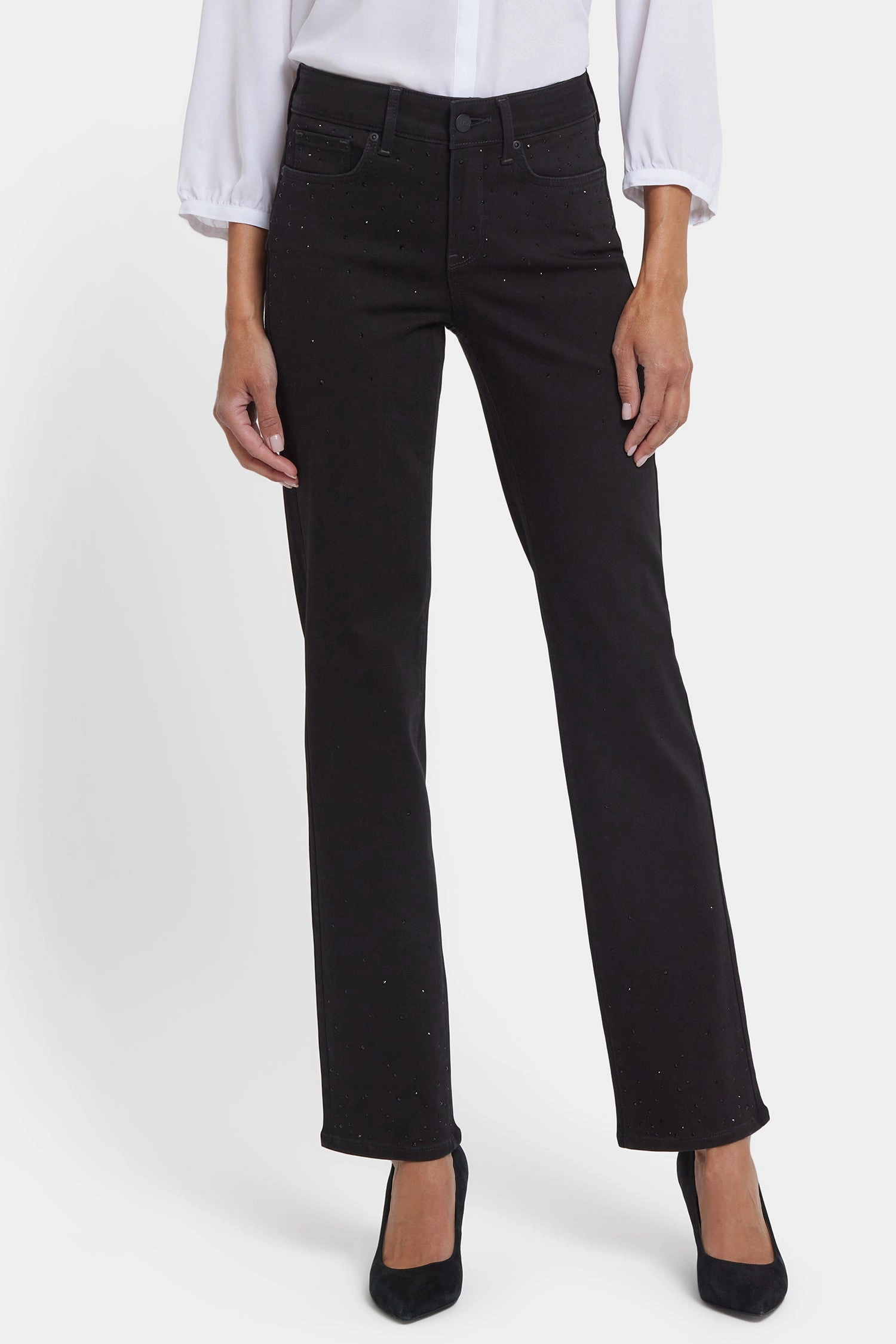 Slim Silhouette Smooth Feel Marilyn Straight Jeans - Black Rinse