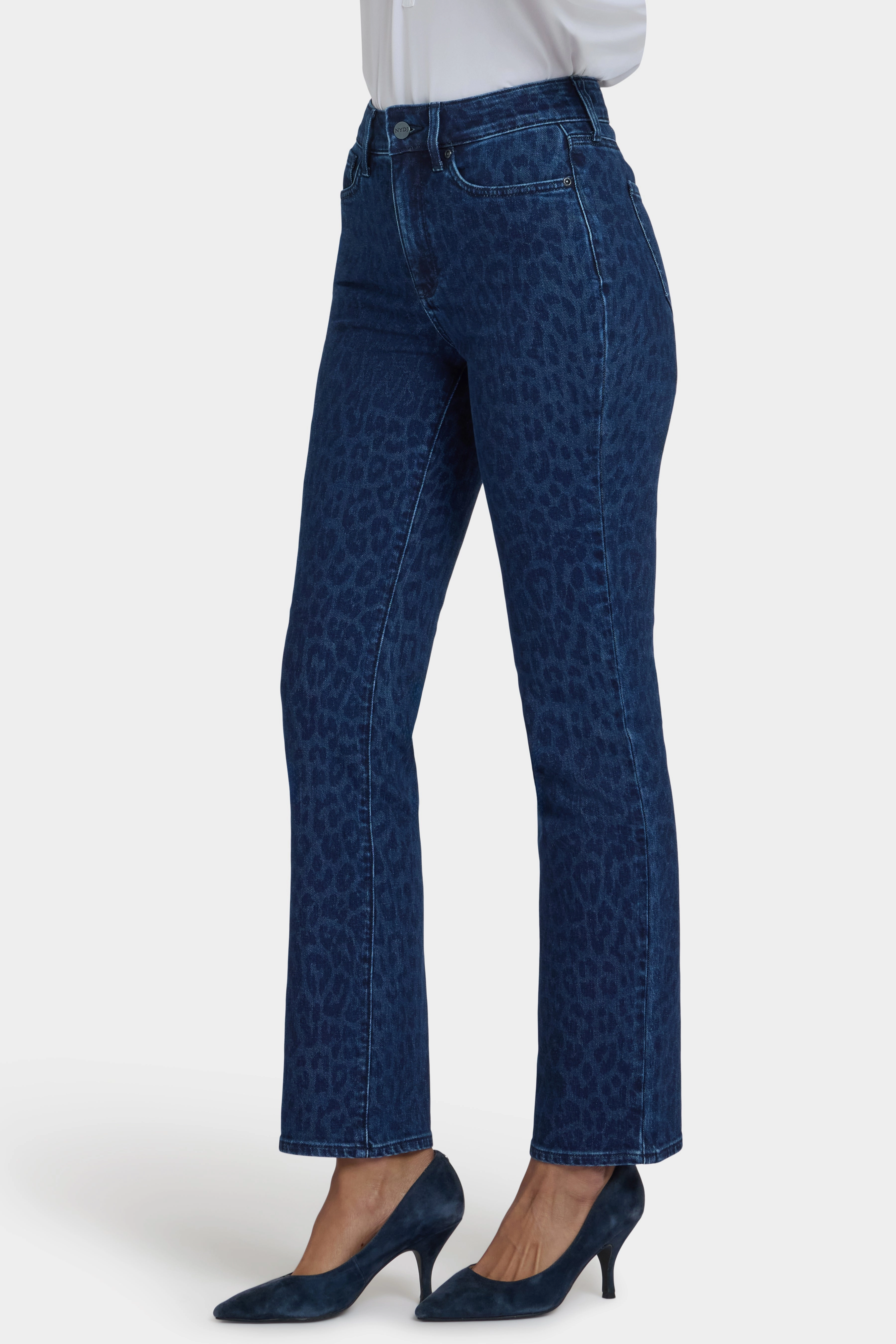 Marilyn Straight Jeans - Dark Denim Leopard Chill Style Grab And Go