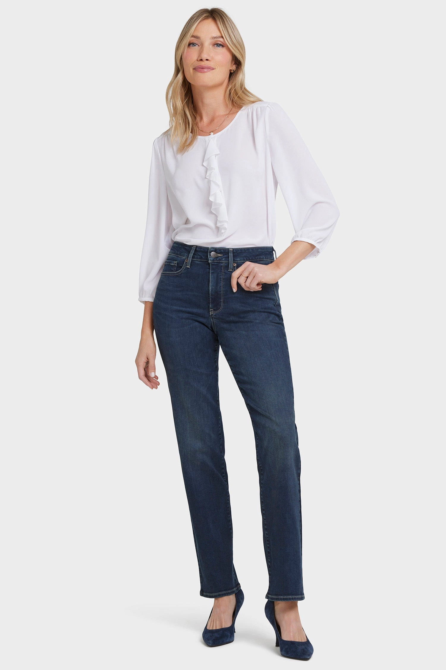 Marilyn Straight Jeans In Long Inseam - Presley Balanced Piece