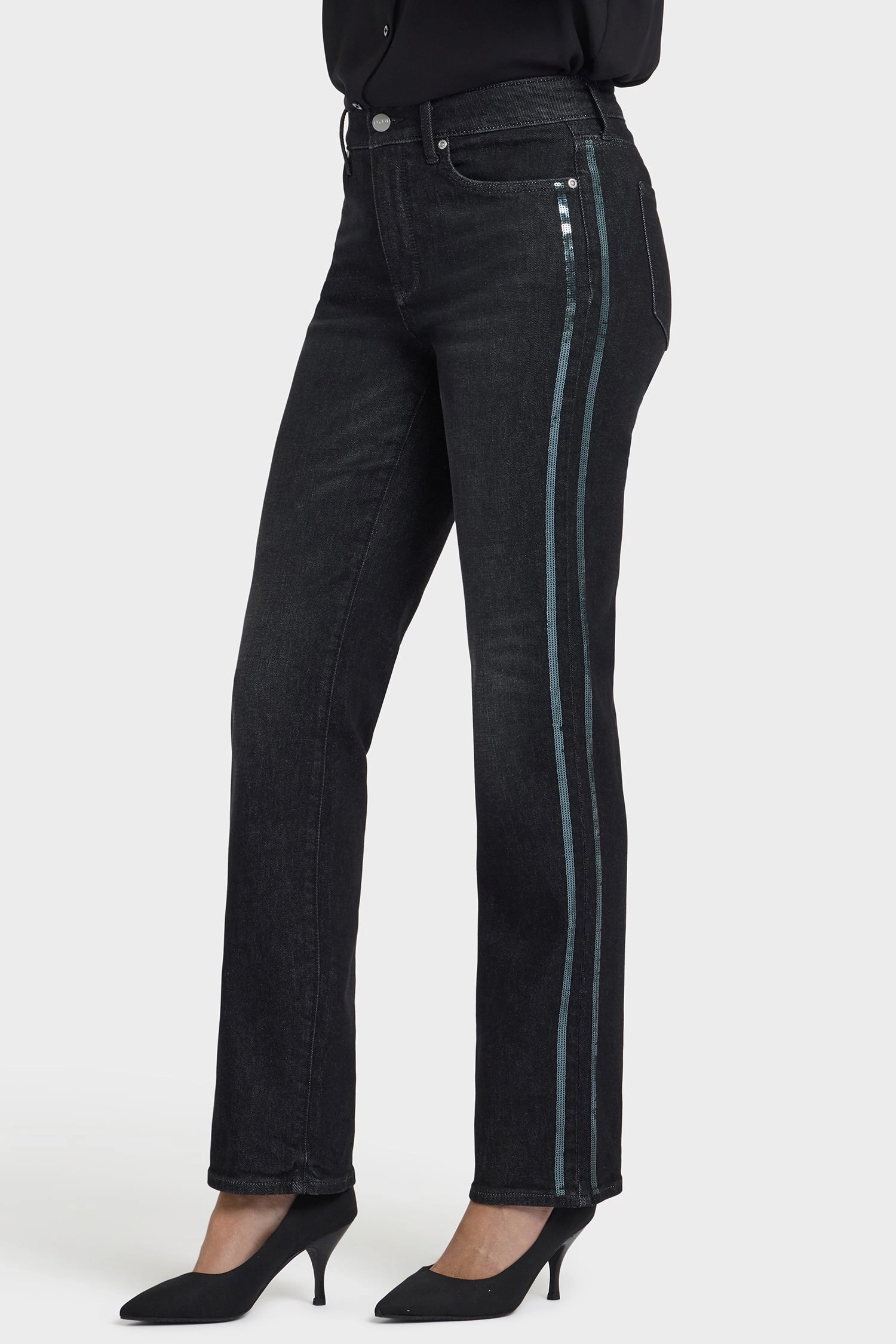 Outfit Vibe Mid Rise Fit Marilyn Straight Jeans In Petite - French Nightfall