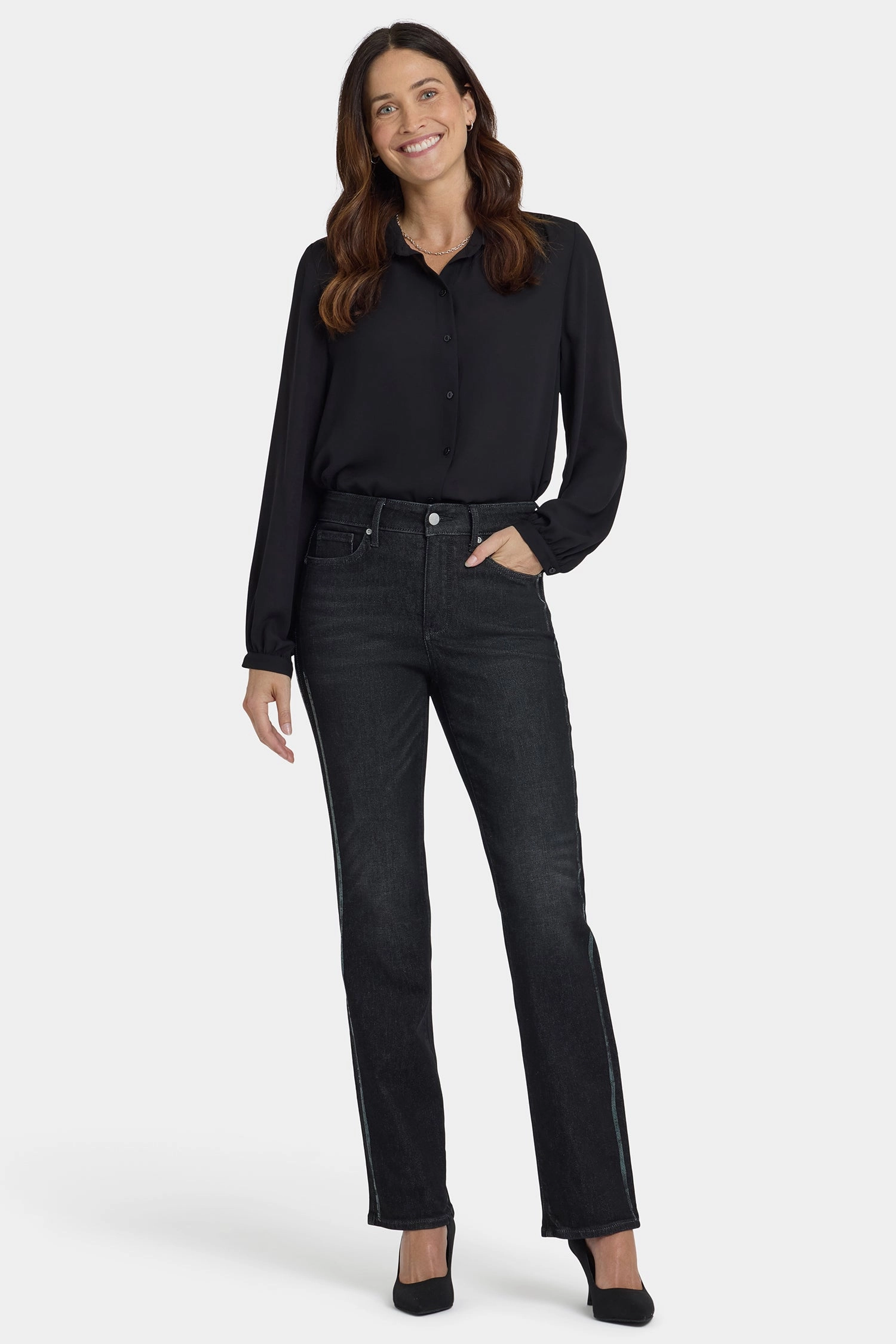 Marilyn Straight Jeans In Petite - French Nightfall All Season Style Fray Resistant Hem