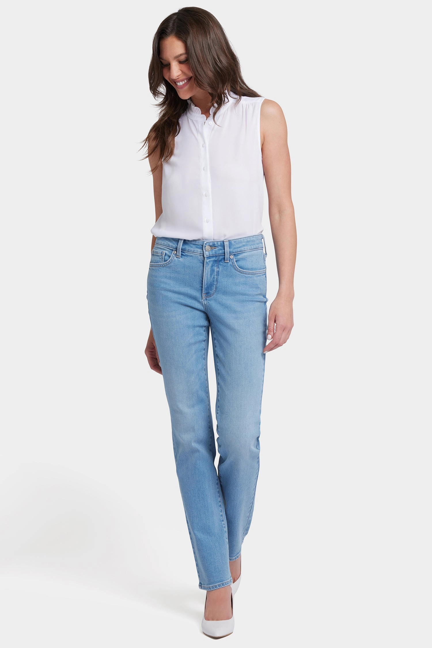 Marilyn Straight Jeans In Petite - Salamanca Sun Smooth Shape