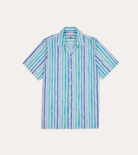 Soft Material Michael McGregor for Drake's Stripe Camp Collar Shirt