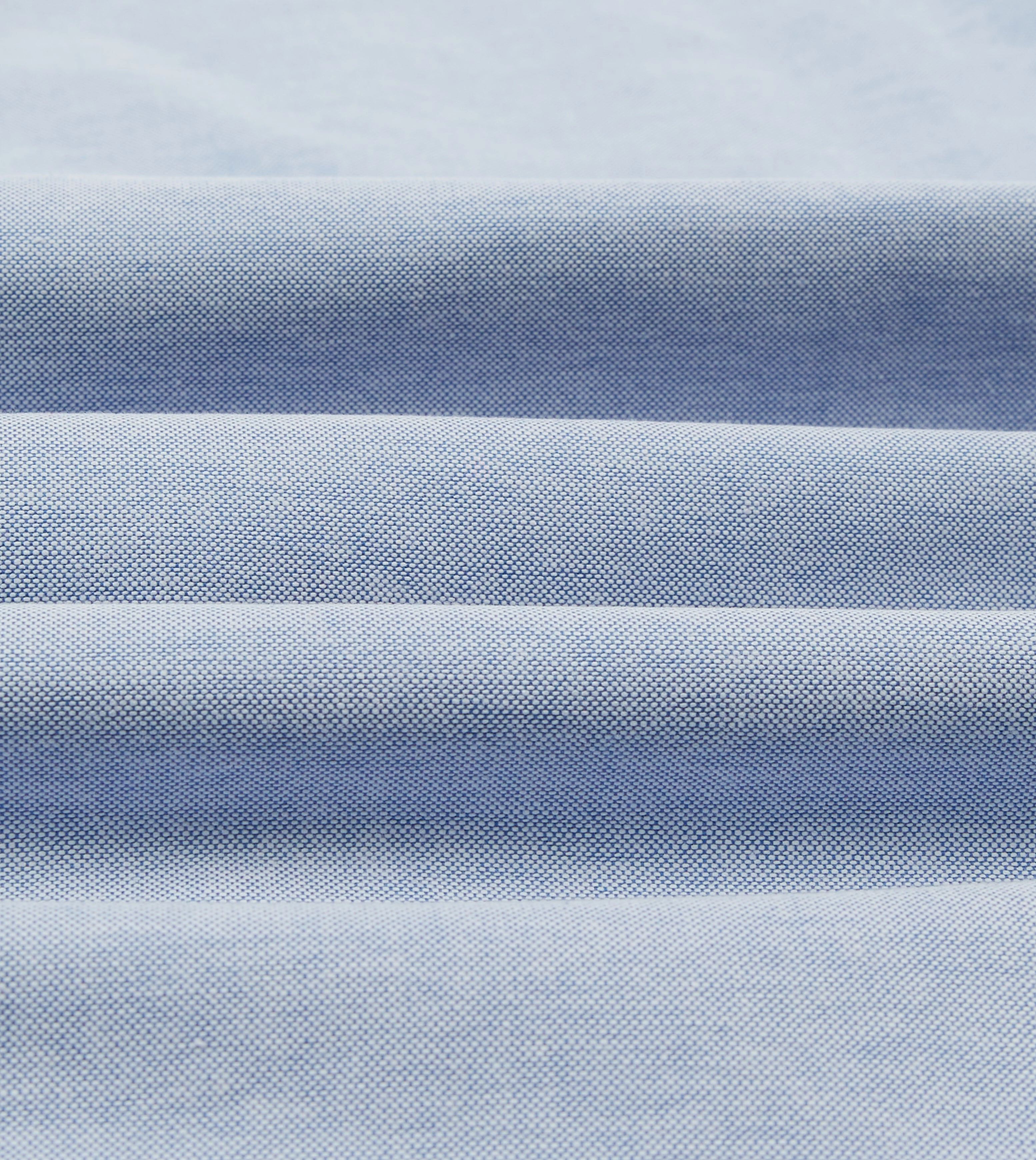 Mid-Blue Cotton Oxford Cloth Button-Down Shirt All-Occasion Wear Abrasion Resistant Edging