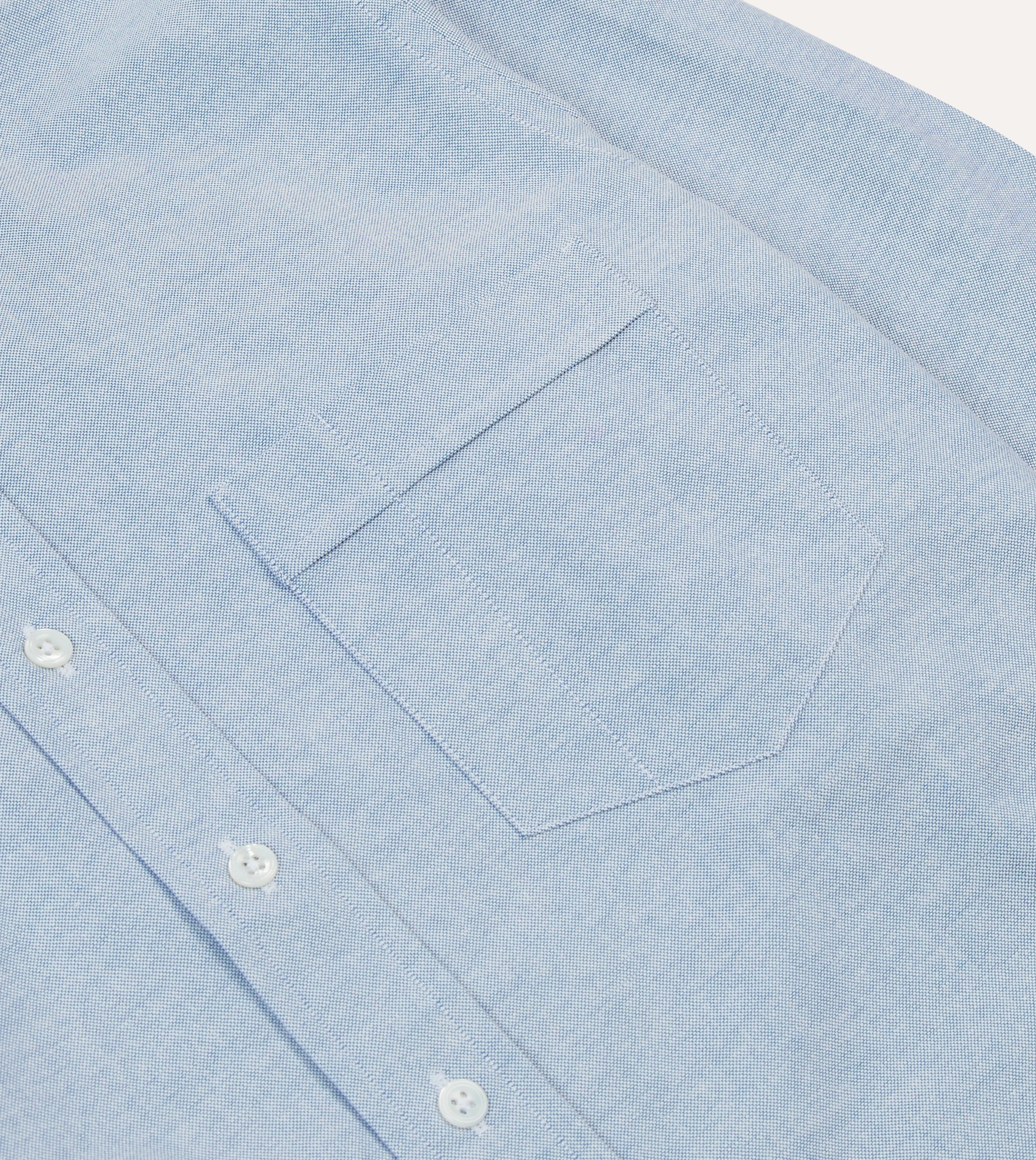 Mid-Blue Cotton Oxford Cloth Button-Down Shirt Timeless Appeal