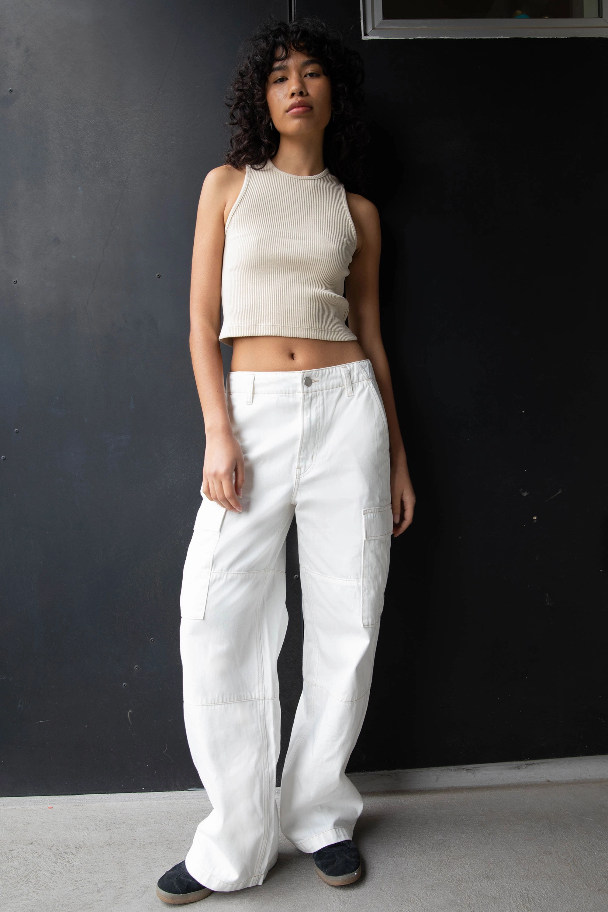 Performance Ready Comfy Fit MID-RISE ECRU CARGO JEAN