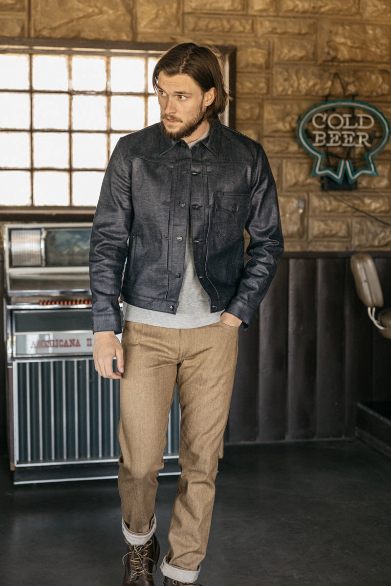 The Pen Slim - Copper Raw 10.5oz Selvedge Relaxed Style Neutral