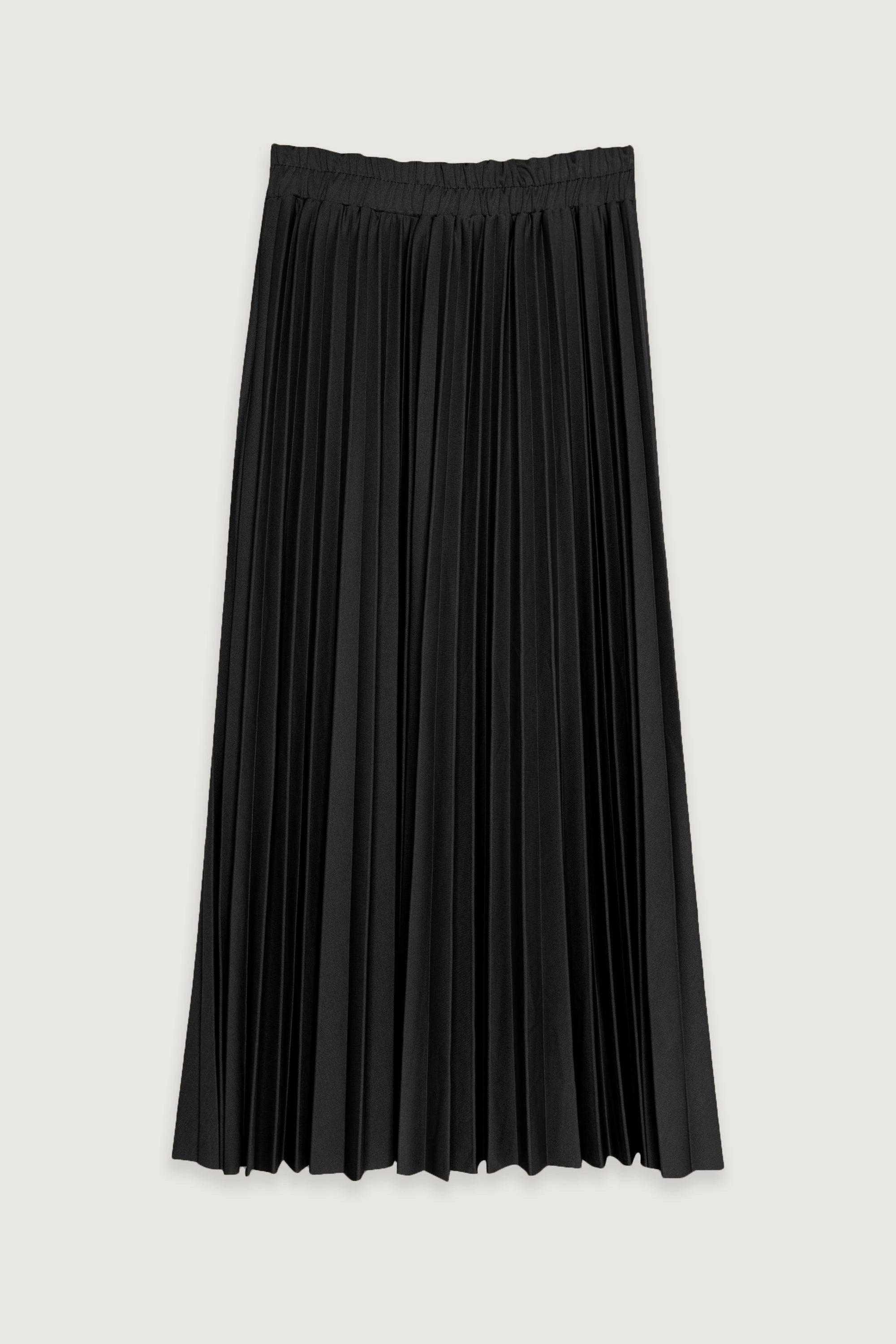 Luxury Trim Side Slit MIDI PLEATED SKIRT