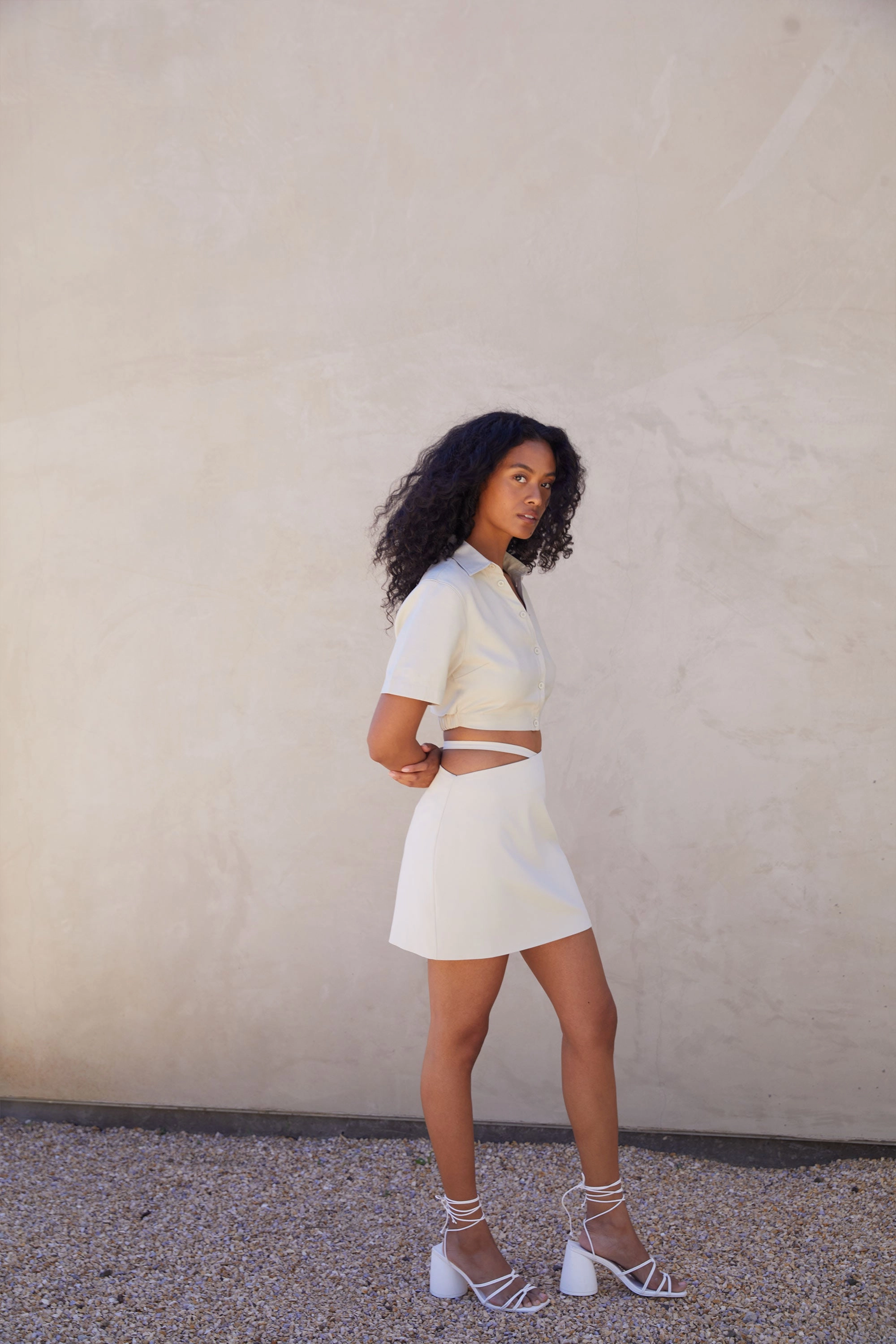 Contemporary Brand hypoallergenic material MINI SKIRT WITH CUTOUT WAIST