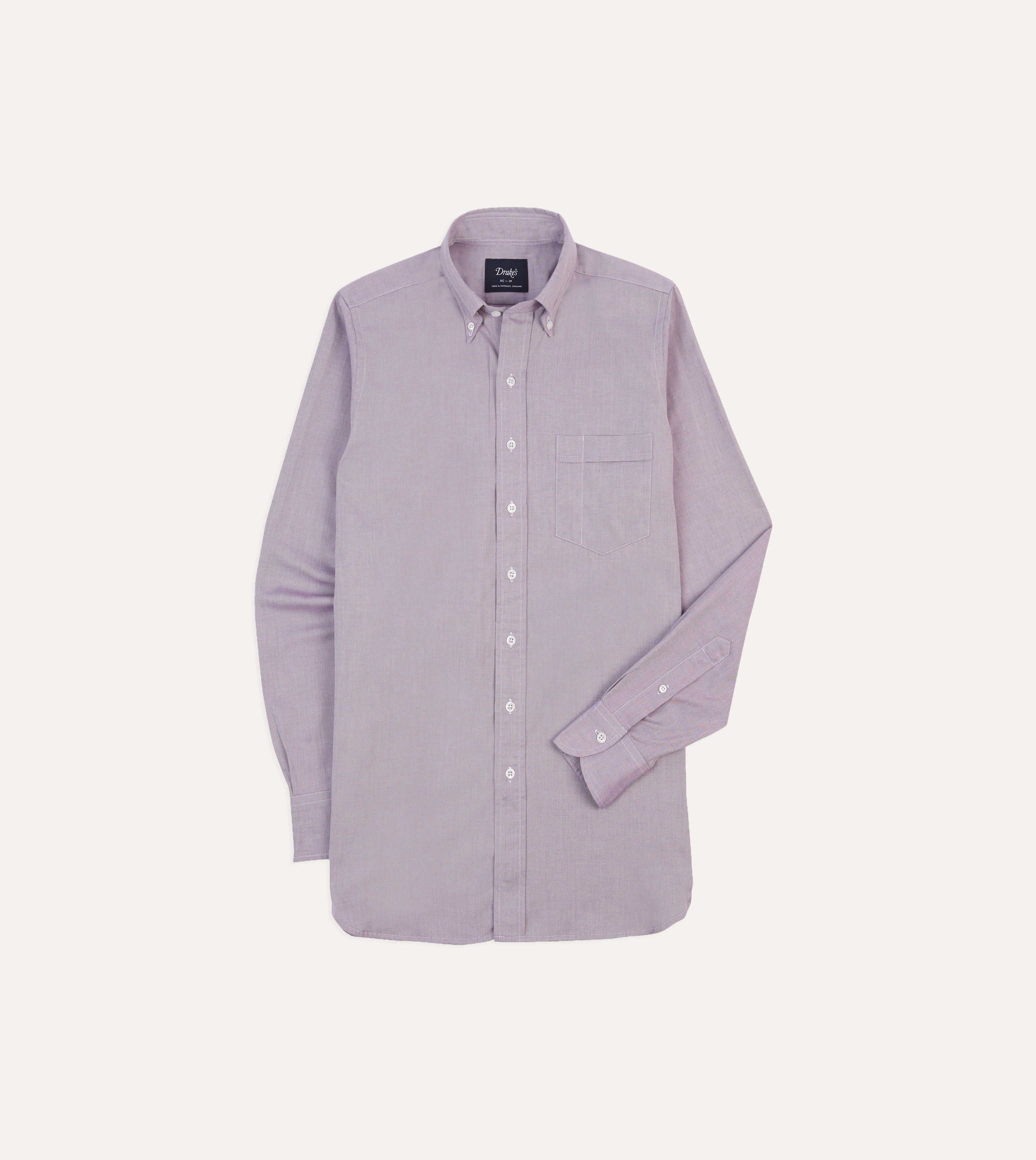 Lilac Pinpoint Oxford Cotton Cloth Button-Down Shirt Earthy Palette Breathable Material