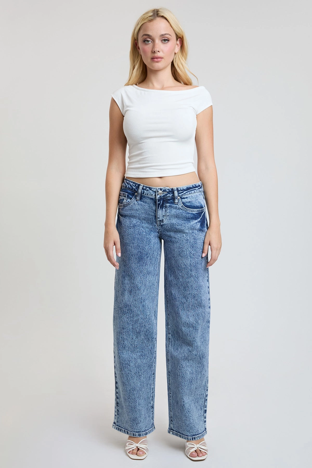Women's Luxe Britney Wide Leg Jeans Stay Comfortable Style Basic