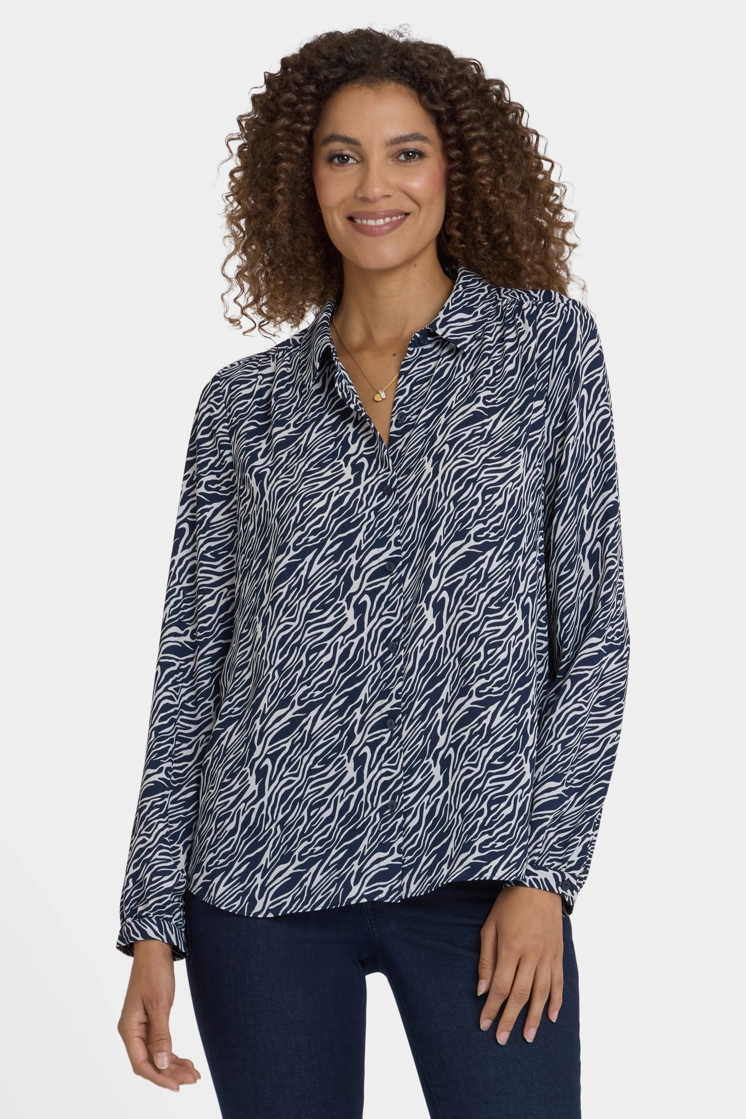 Chill Layer All-Occasion Wear Modern Blouse - Vintage Zebra