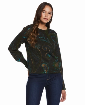 Layered Chic Slouchy Printed Sweater