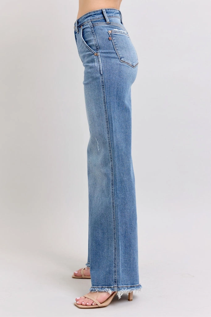 Judy Blue High Waist Retro Wide Fit Jeans Style Element Flexible Fit