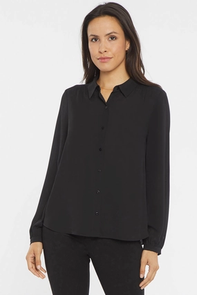 Modern Blouse - Black Casual Design Tall Option