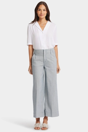 Mona Wide Leg Trouser Ankle Jeans - Canyon River Stripe Student Outfit Work Ready Holiday Vibes Athlete Fit