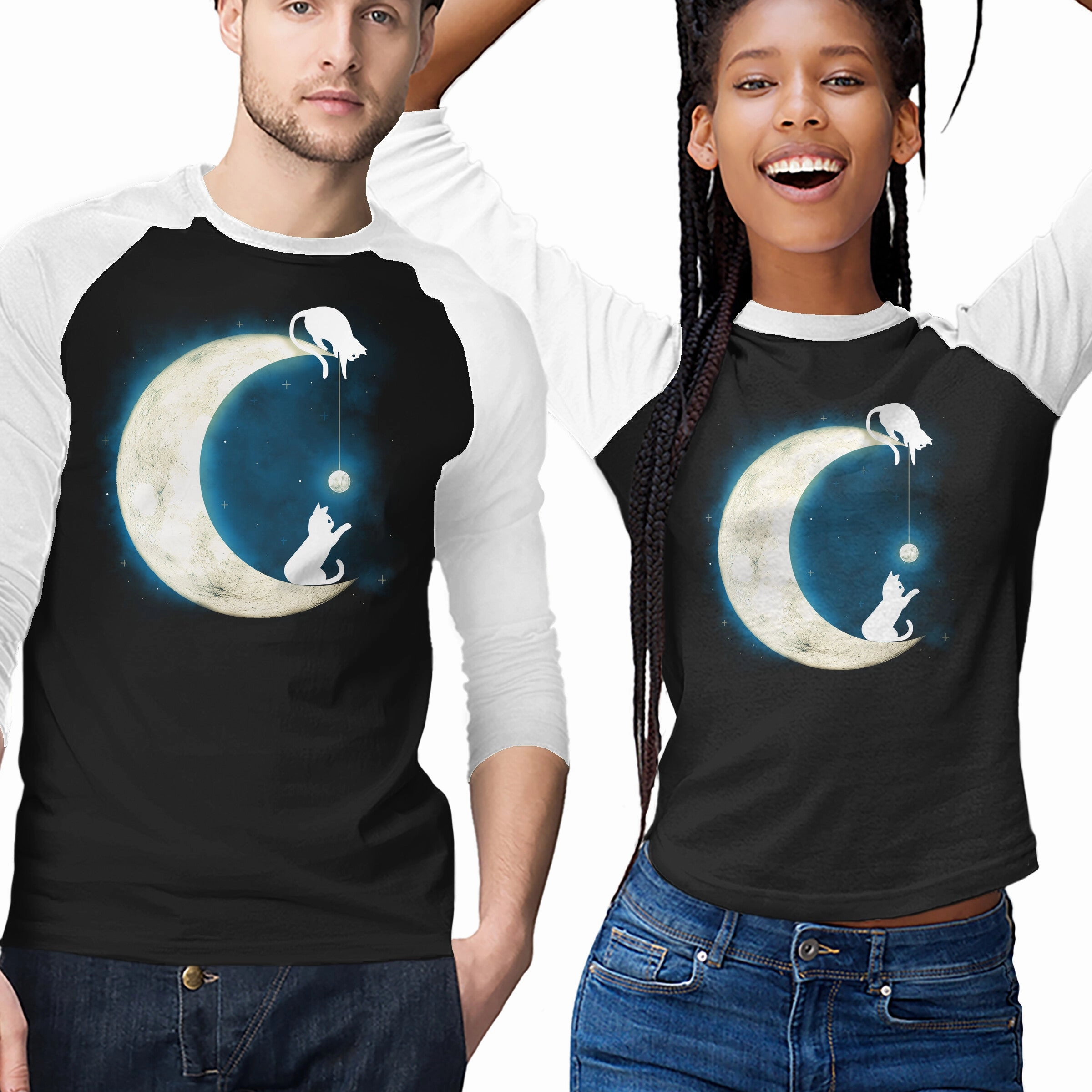 Trendy Vibes Wear Reinforced Neckline Moon Cat