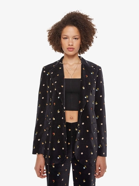 Clean Outer Double layer fabric Alix of Bohemia Afternoon  Blazer - Onyx Bouquet