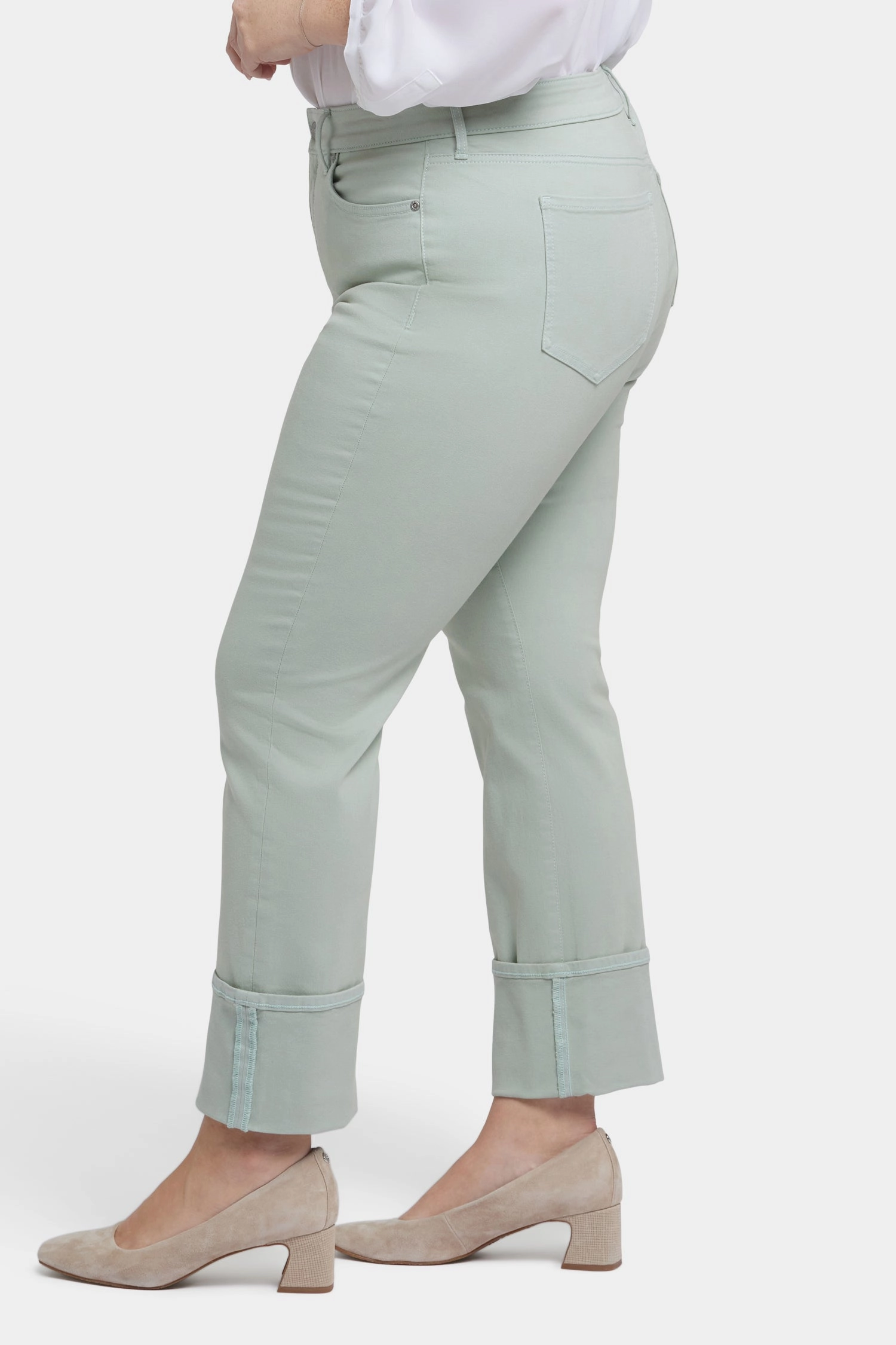 Smooth Breathable Abrasion Resistant Surface Marilyn Straight Jeans In Plus Size - Tomatillo