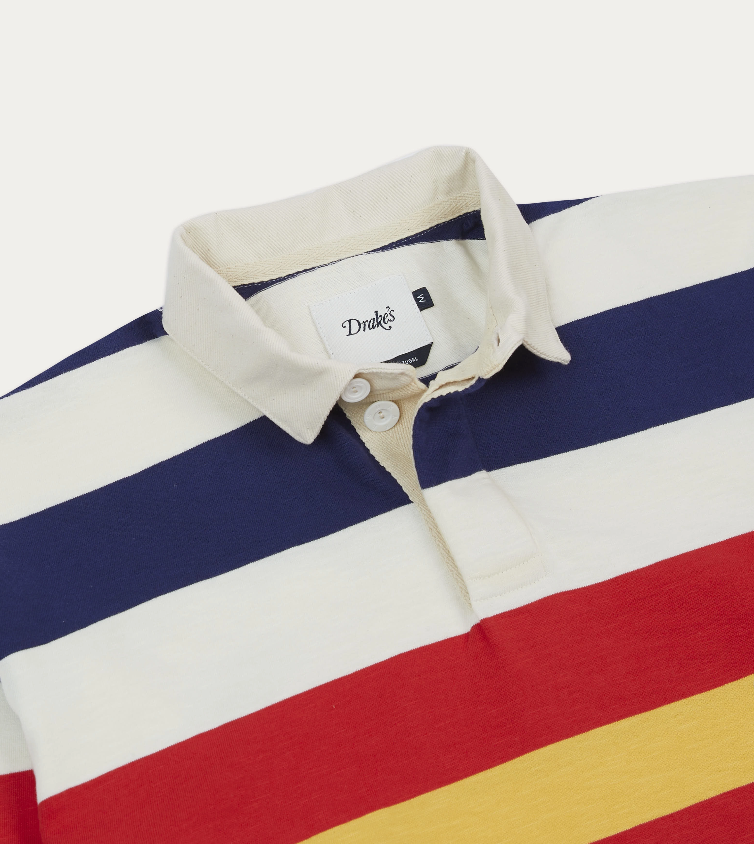 Sleek Silhouette Multi Stripe Flam?? Cotton Rugby Shirt