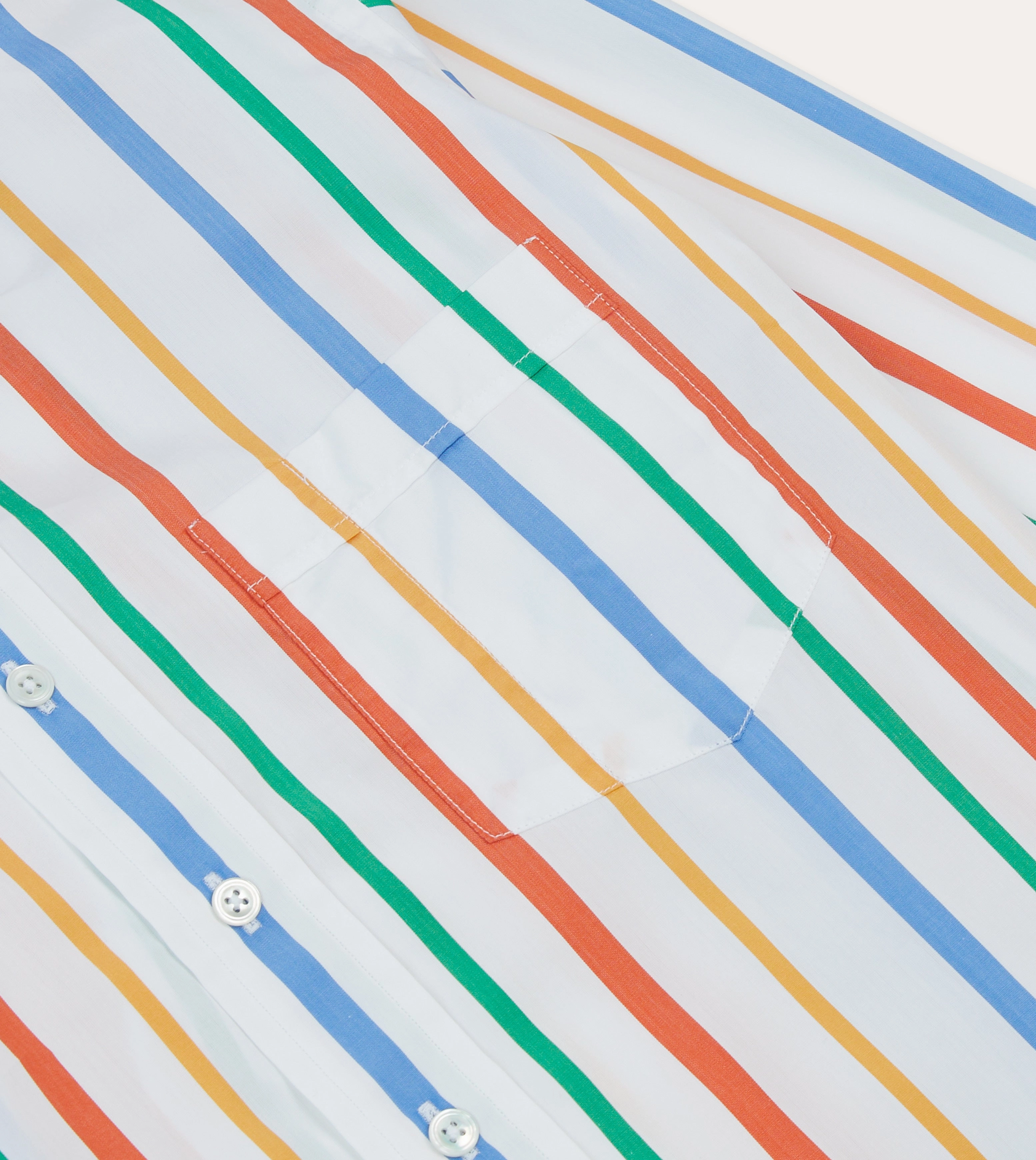 Multi Stripe Poplin Button-Down Shirt Hooded Option