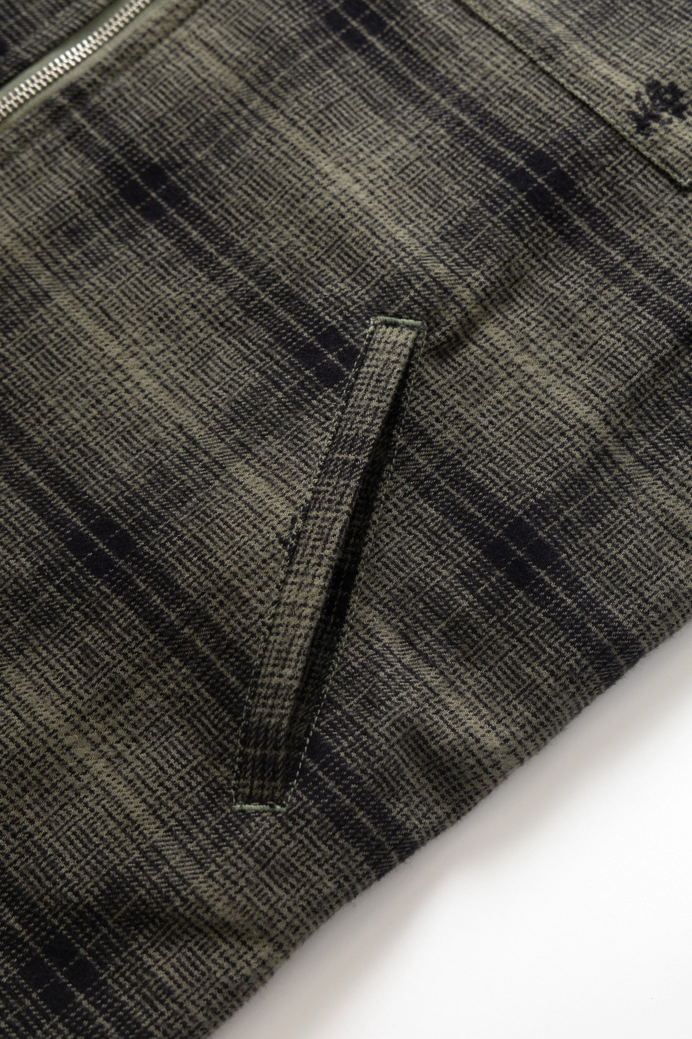 Reflective details Airflow Ventilation MultiPocket Design Service Works - Thistle Plaid Padded Work Vest - Olive