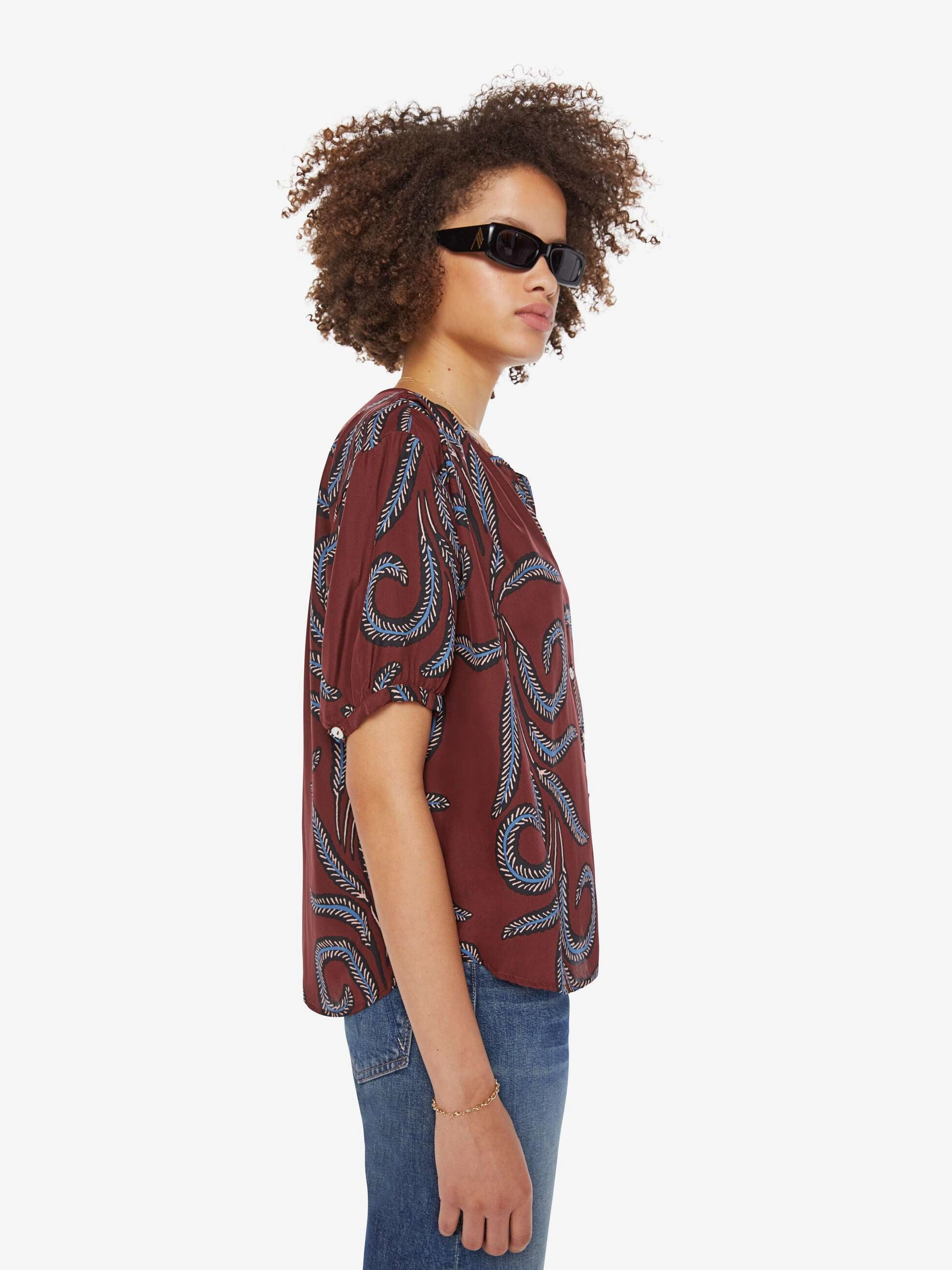 Natalie Martin Violet Top - Feather Bordeaux Chic Look