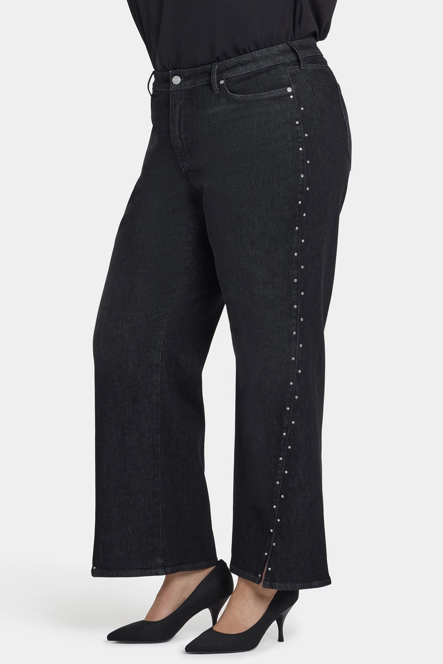 Ultra Basic Teresa Wide Leg Jeans In Plus Size - French Nightfall