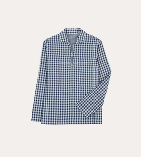 Seamless Side Panels Quality Material Navy Gingham Cotton Reversible Smock