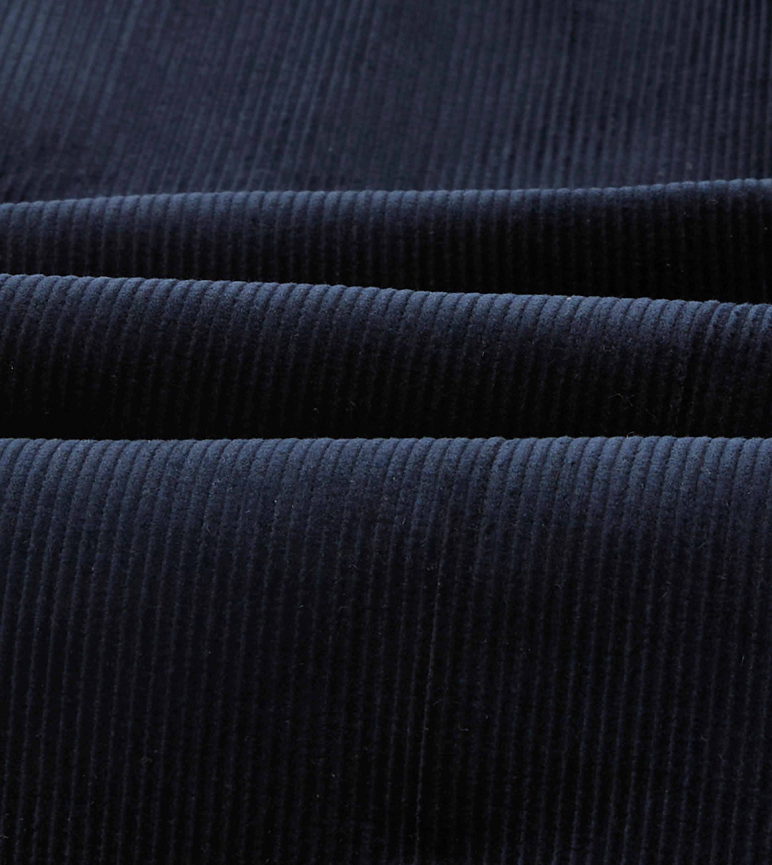 Navy Mid-Wale Corduroy Single Pleat Trouser Seamless construction