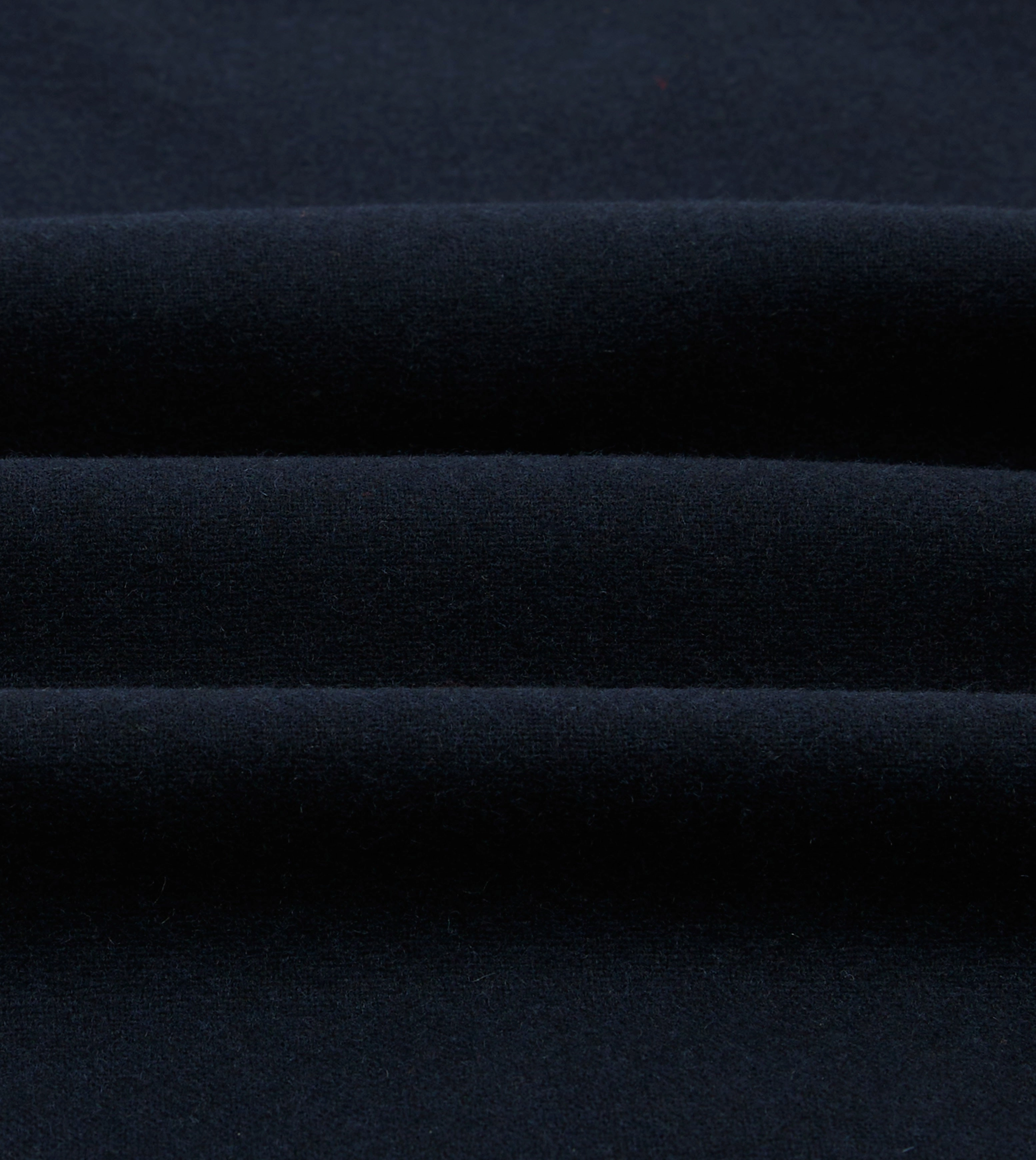 Navy Wool Four-Pocket Camp Collar Work Shirt Double Needle Hemming Social Meetup