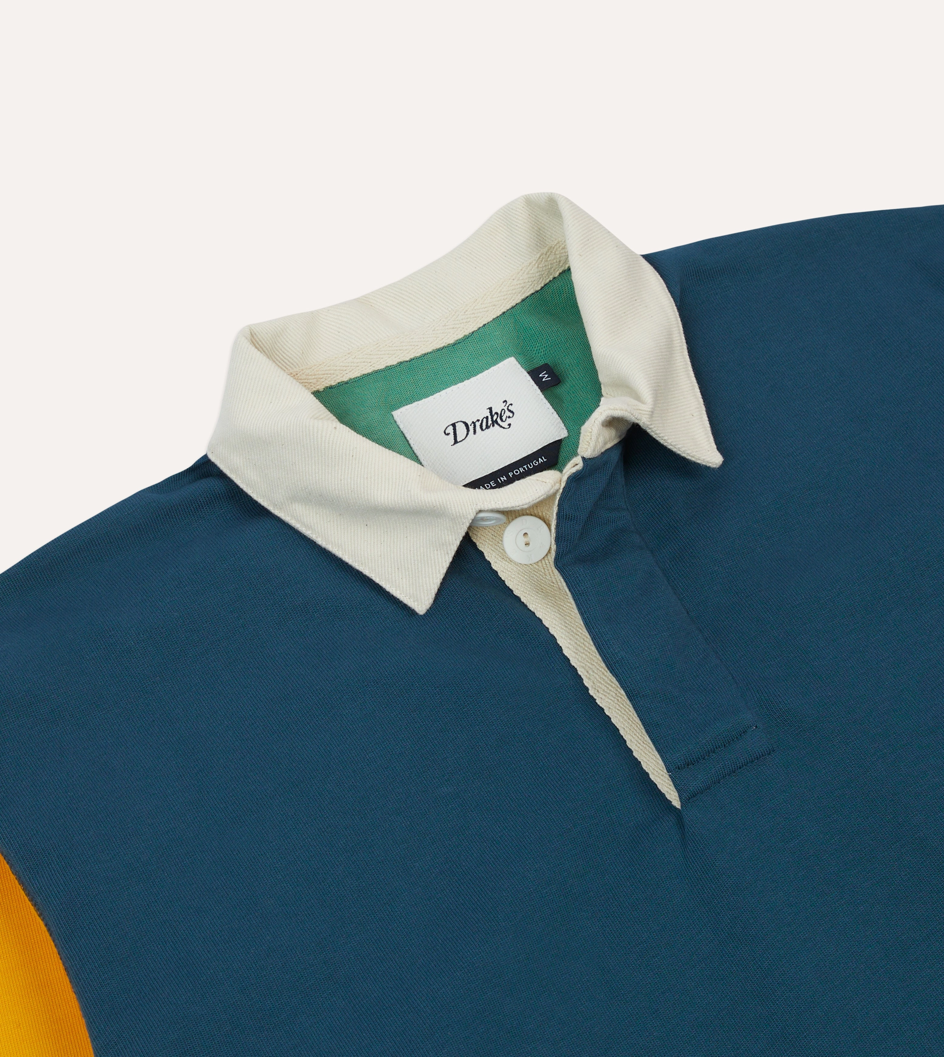 Navy, Yellow, Red and Green Colourblock Cotton Rugby Shirt Resort Wear