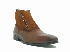 Smooth Form Calfskin Button Up Slip-On Boot