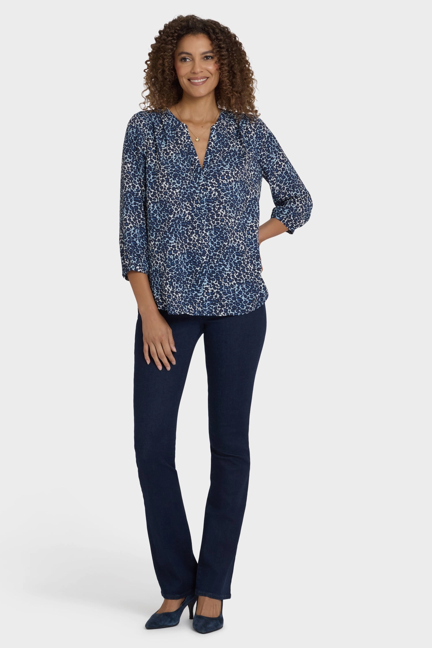 Essential Fit Classy Detail Pintuck Blouse - Indigo Cat