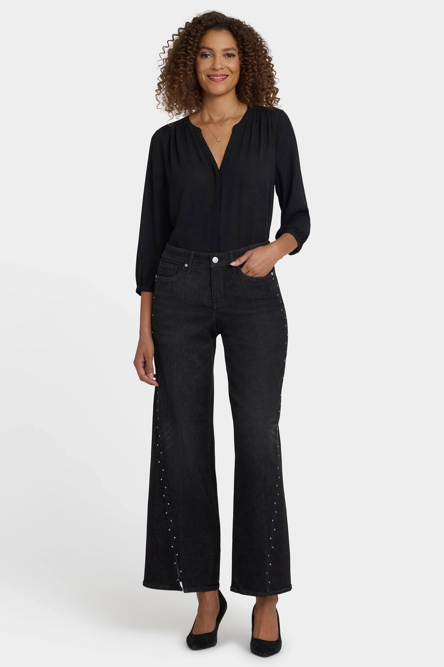 Teresa Wide Leg Jeans In Petite - French Nightfall quick dry On-the-Go Look