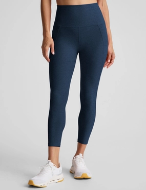 Spacedye Out Of Pocket High Waisted Capri Legging Form Fit Slim and Sleek